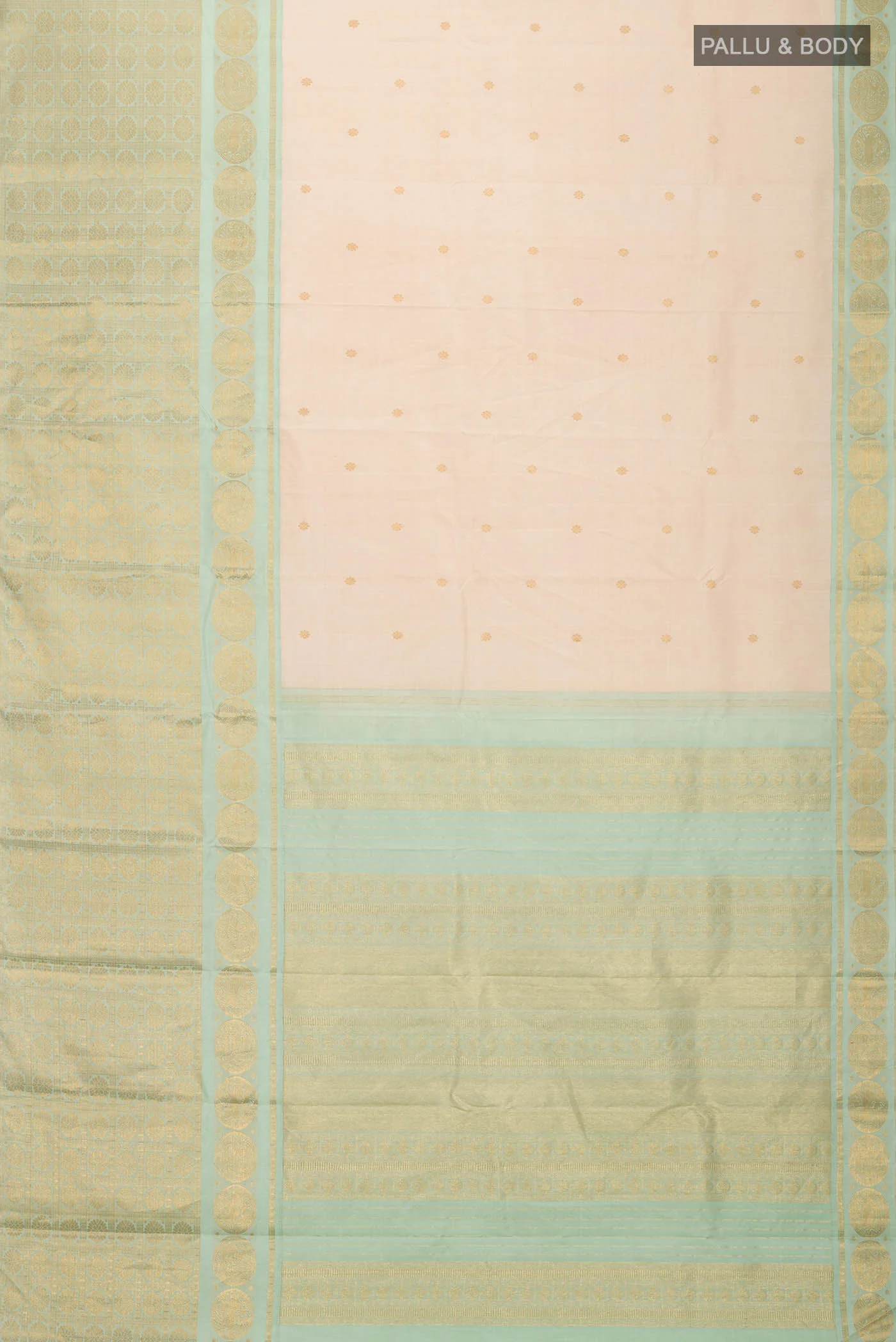 Kanmani-Cream Kanchipuram Silk Saree - Image 10
