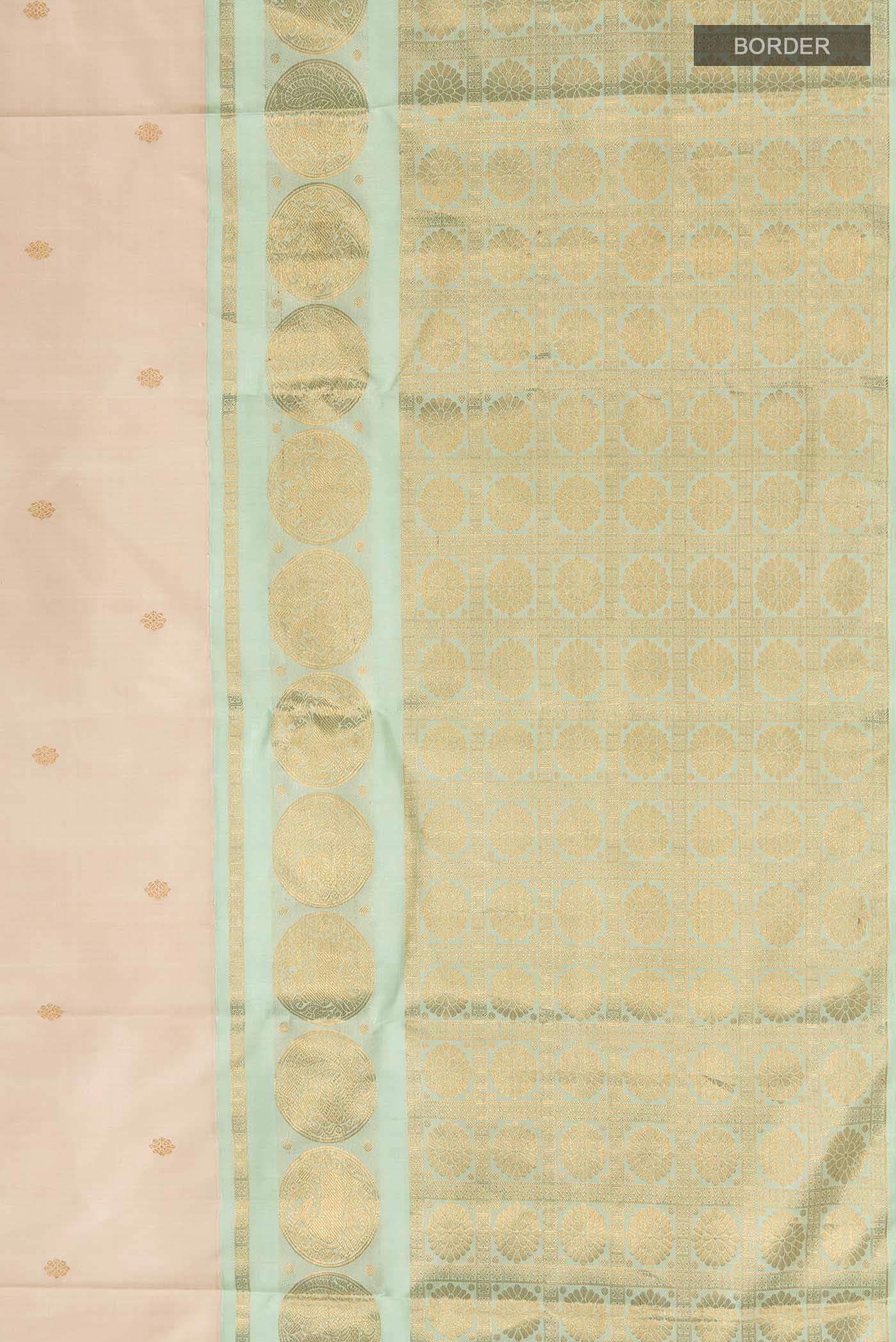 Kanmani-Cream Kanchipuram Silk Saree - Image 3