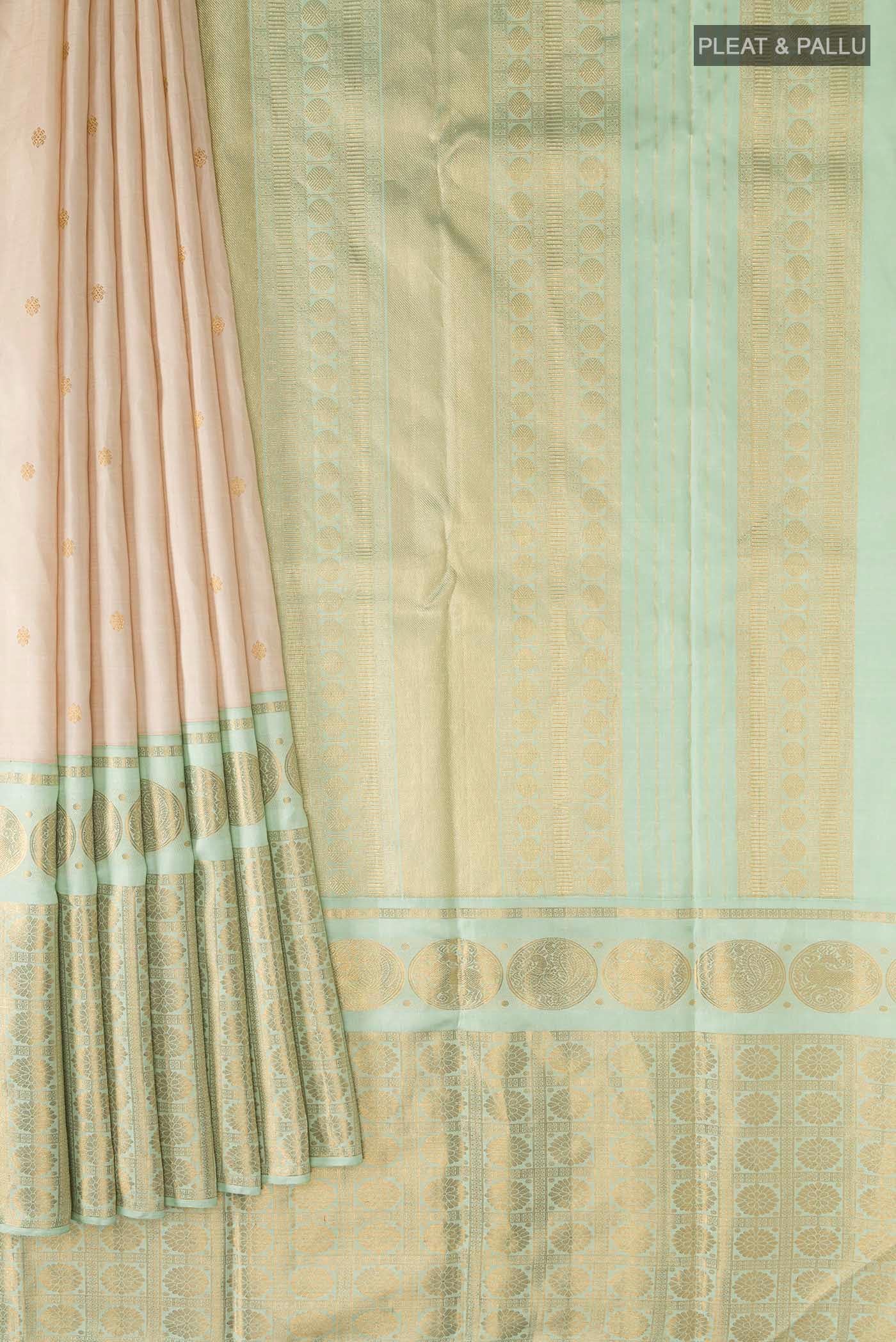 Kanmani-Cream Kanchipuram Silk Saree - Image 8