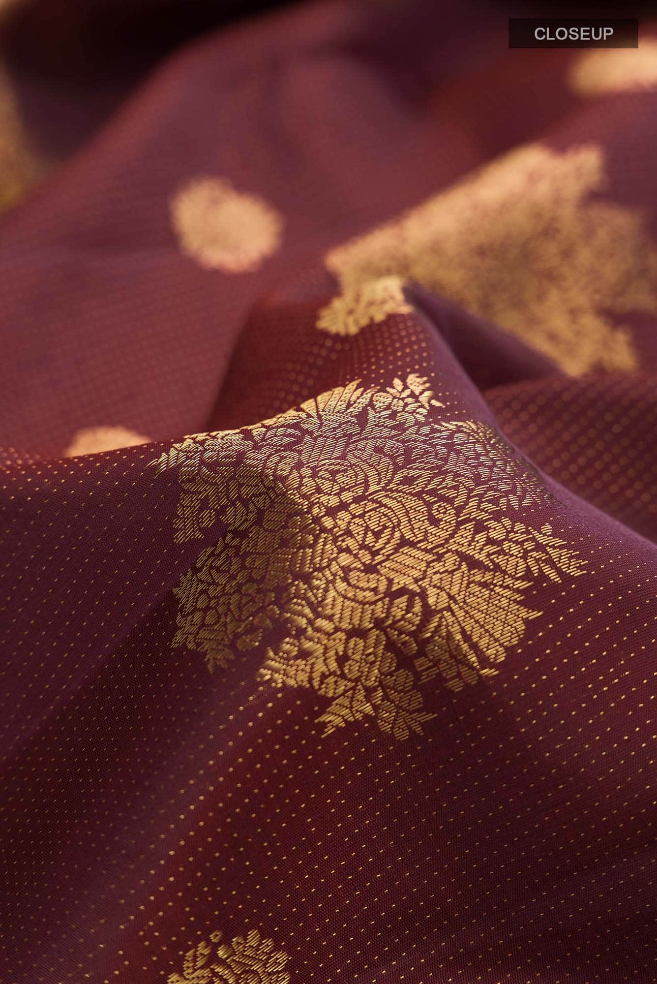 Kavini-Maroon Kanchipuram Silk Saree - Image 3