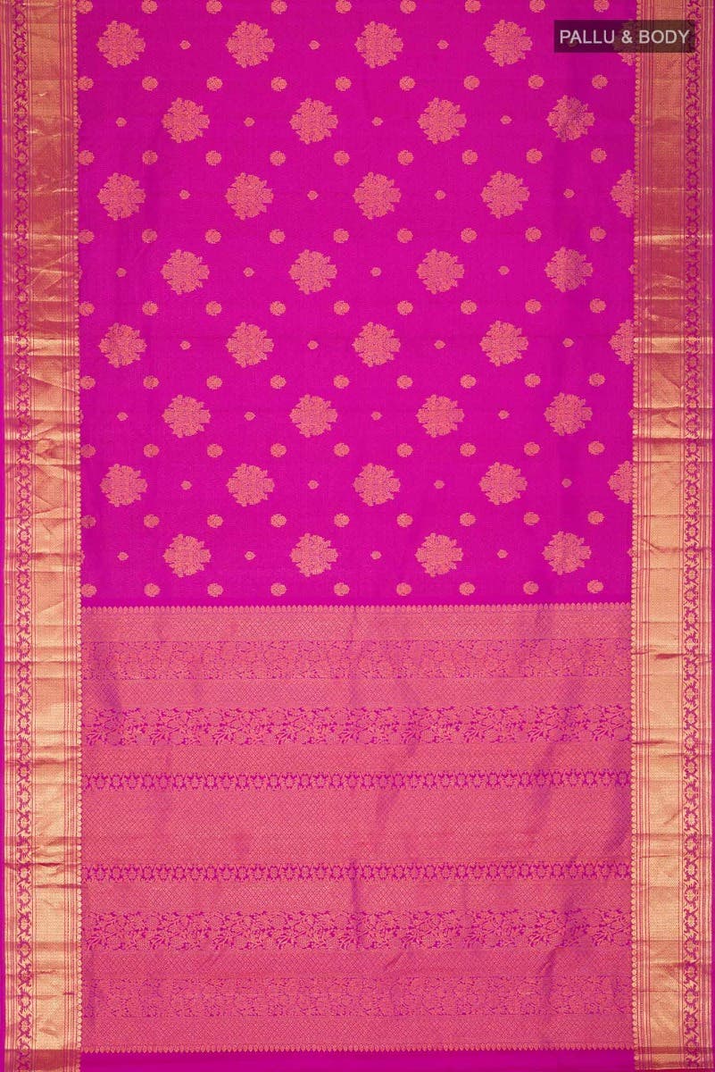 Kavini-Dark Pink Kanchipuram Silk Saree - Image 9