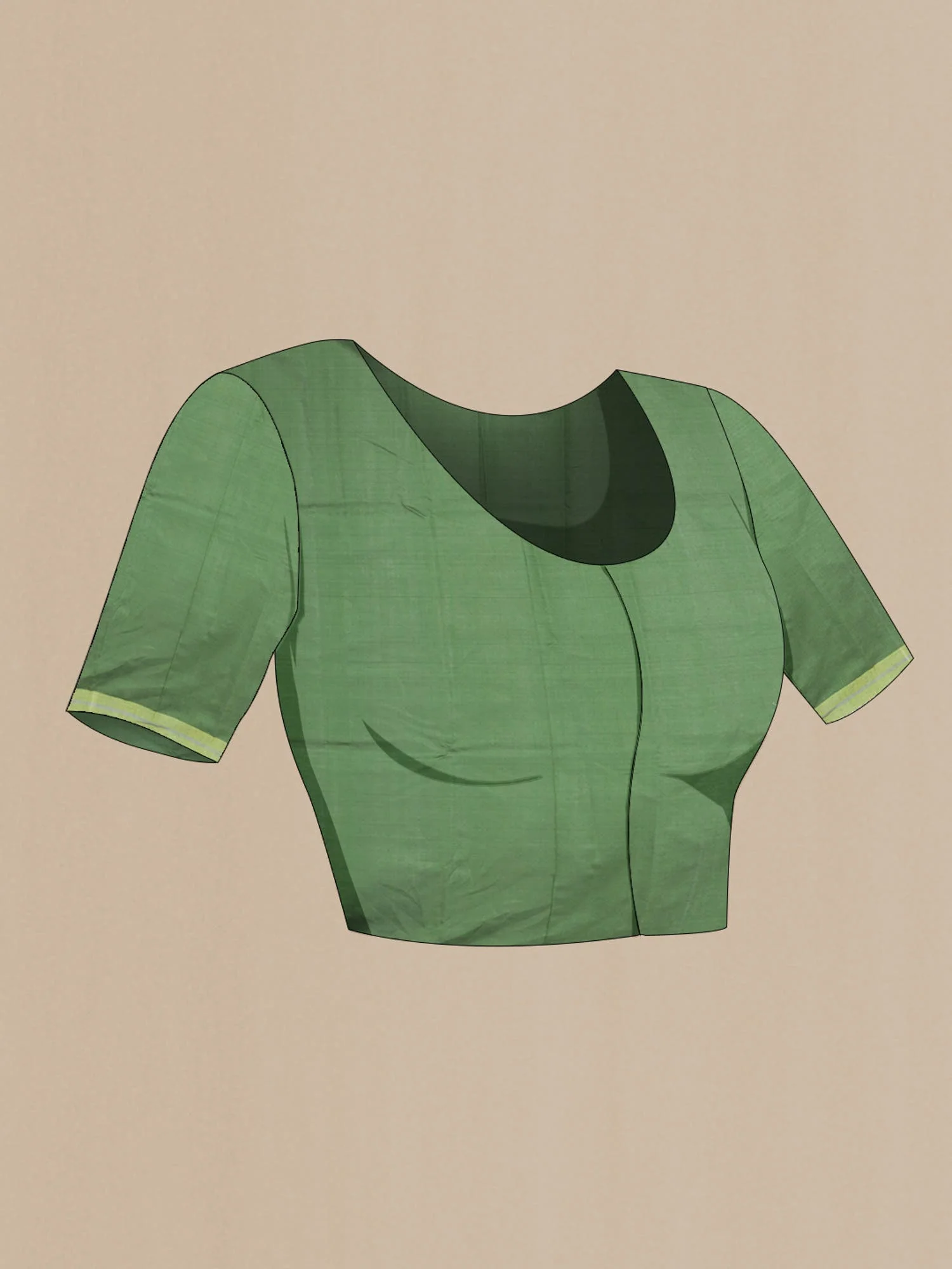 Kruti-Green Bhagalpuri Tussar Silk Saree - Image 8