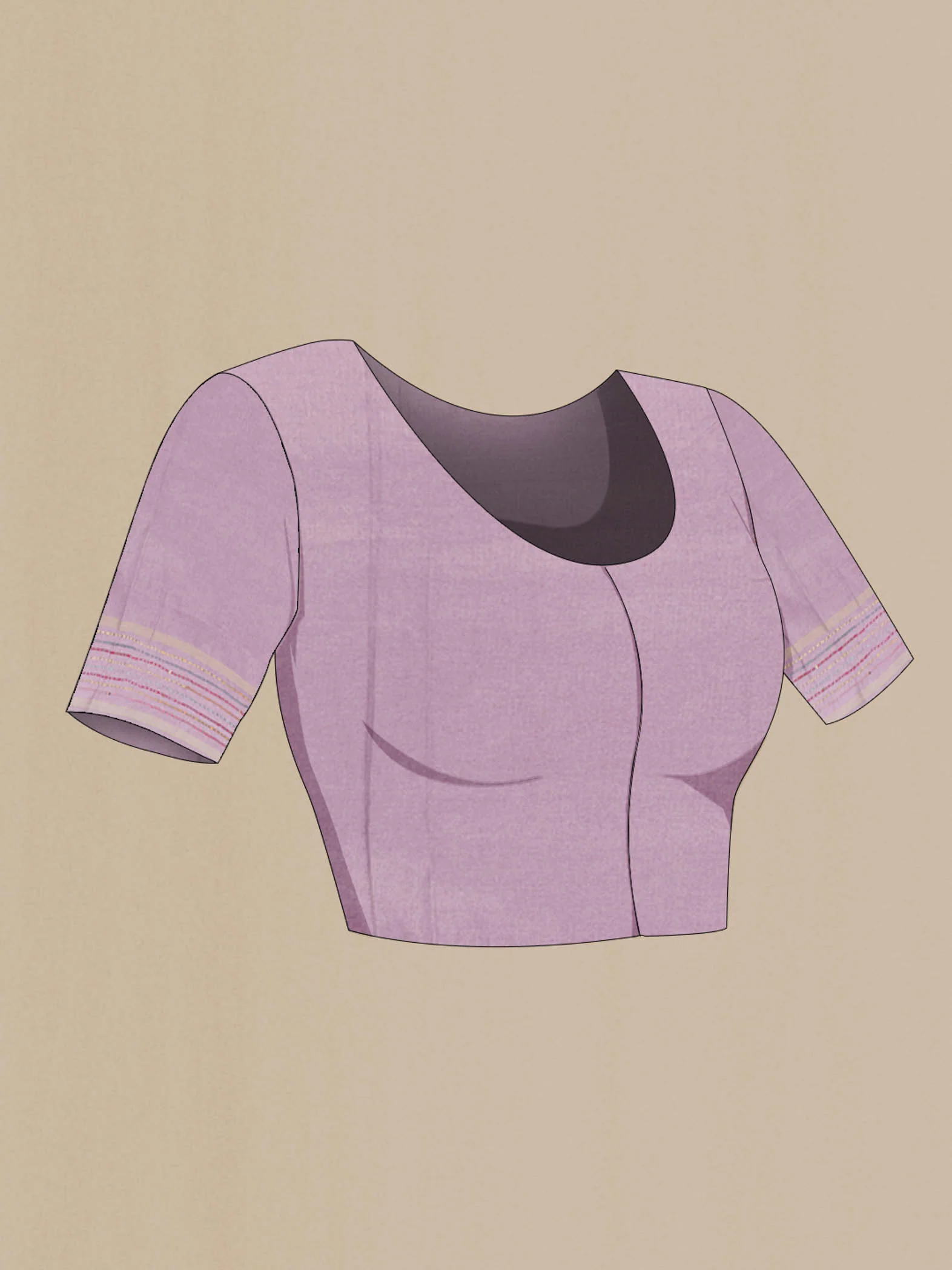 Lavender Blended Tussar Silk Saree - Image 4