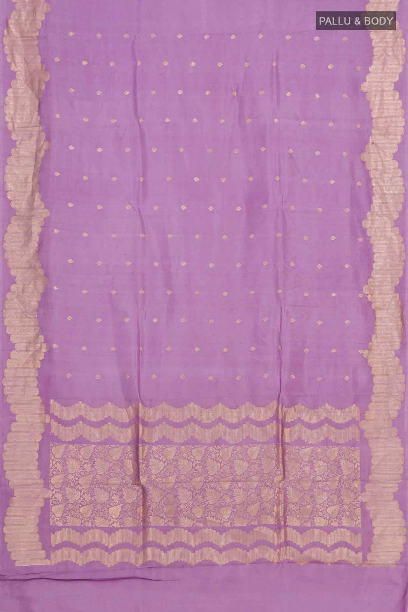 Lavender Banarasi Katan Silk Saree - Image 4