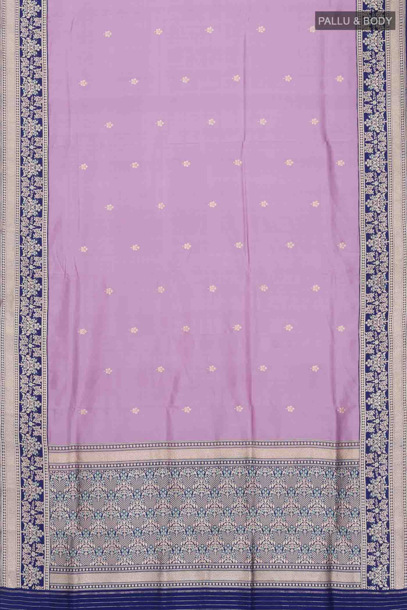 Lavender Banarasi Silk Saree - Image 6