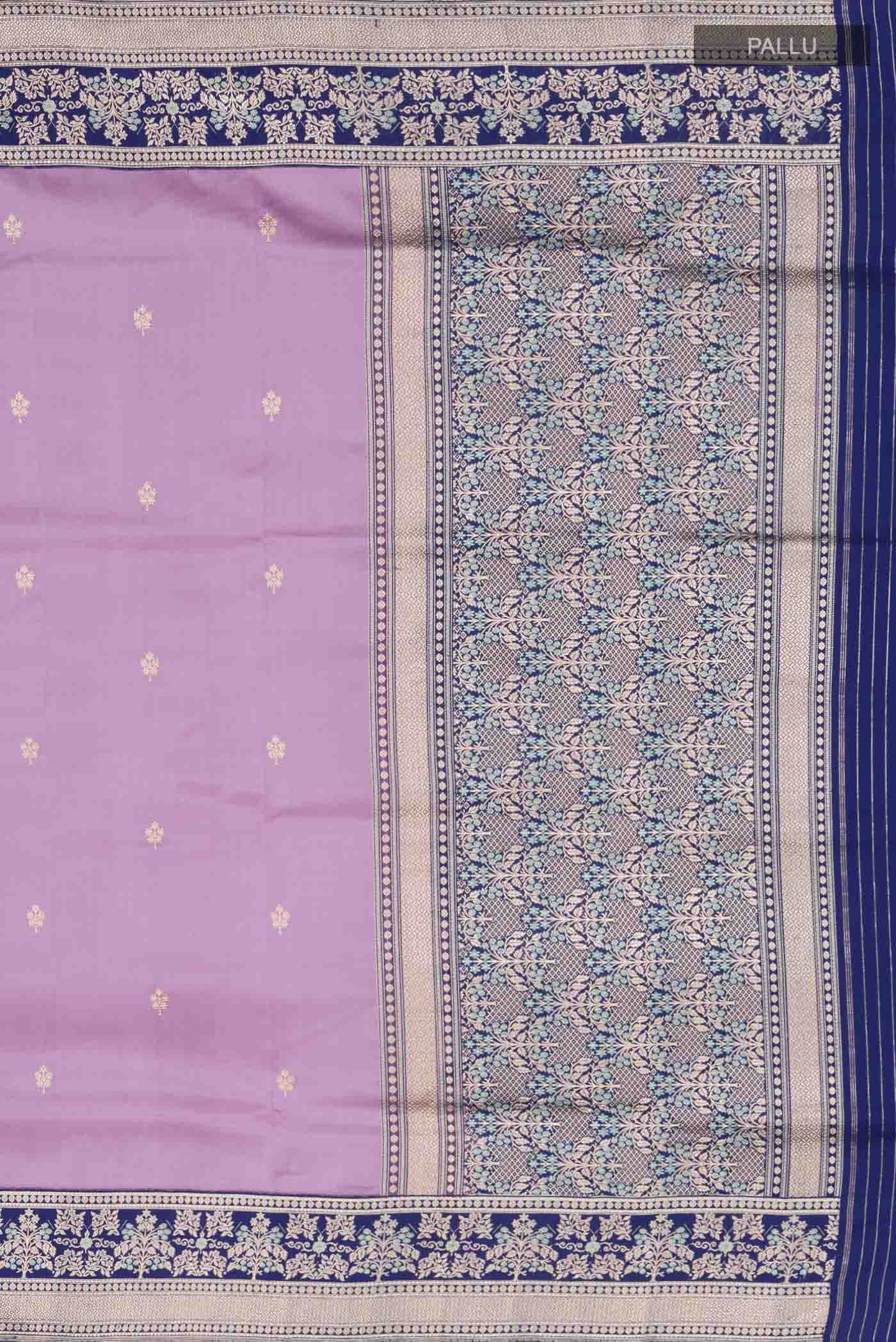 Lavender Banarasi Silk Saree - Image 7