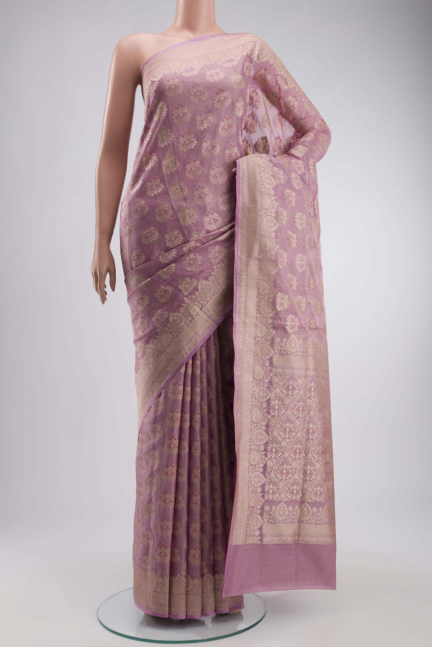 Lavender Banarasi Silk Saree