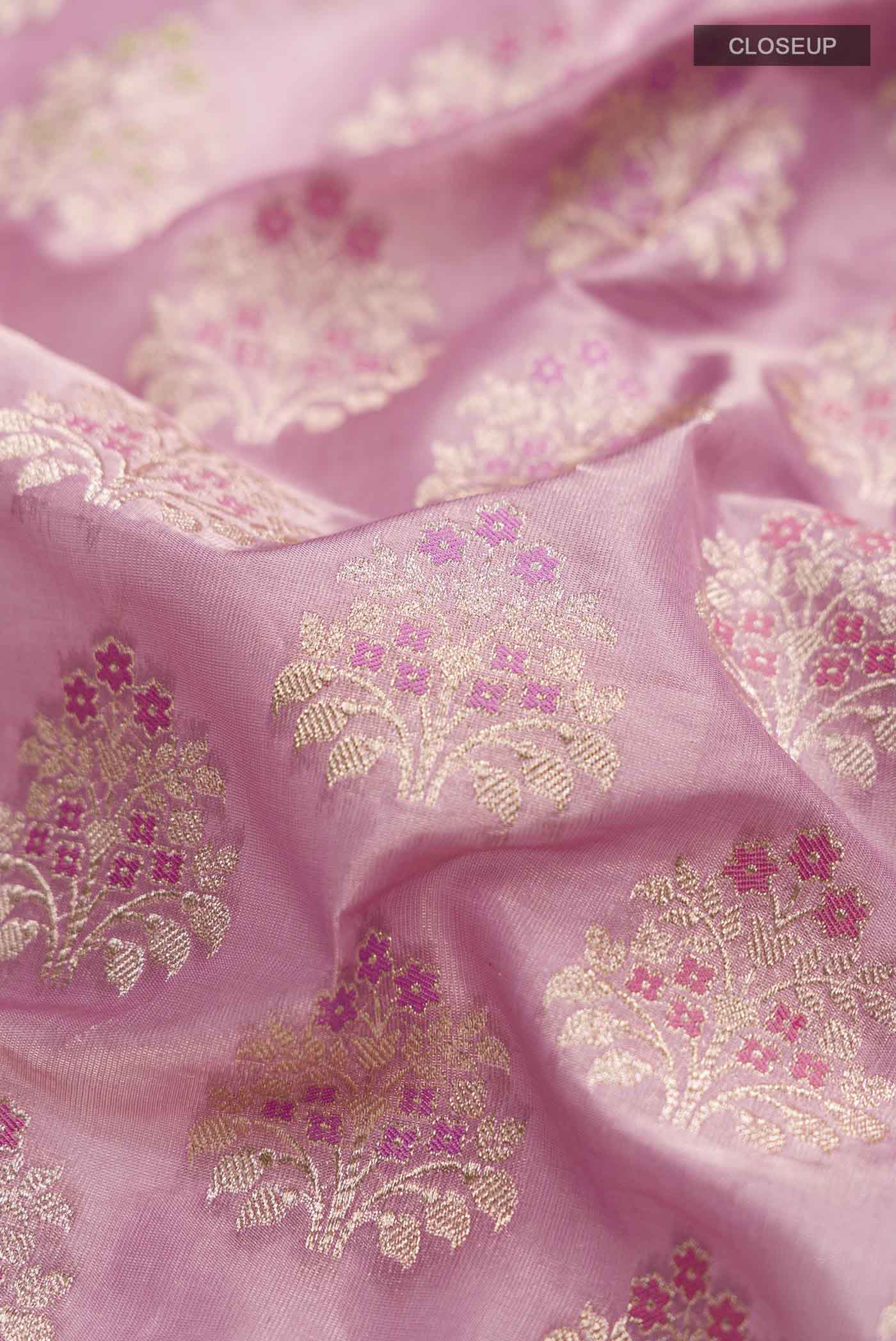 Lavender Banarasi Silk Saree - Image 2