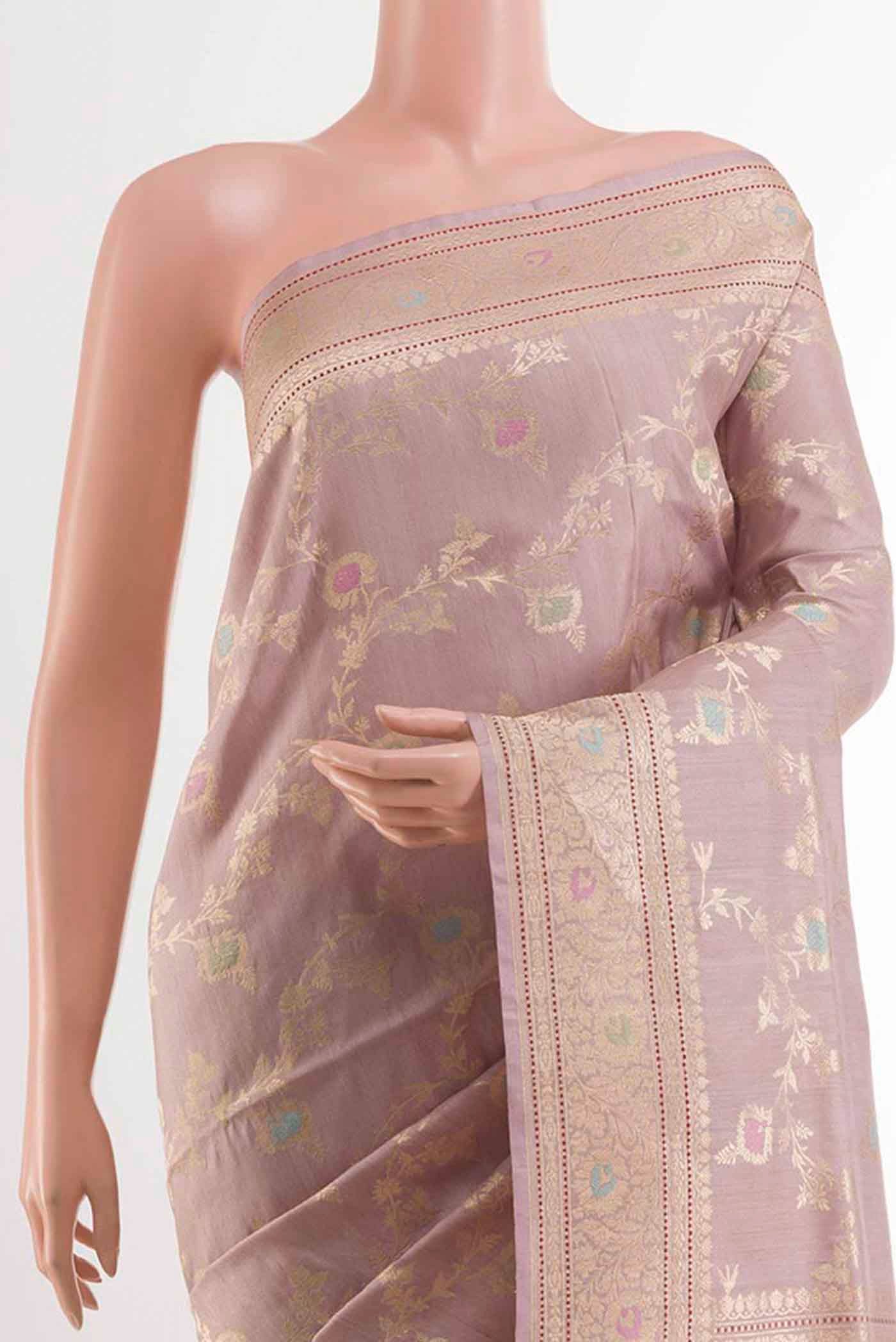 Lavender Banarasi Silk Saree - Image 2