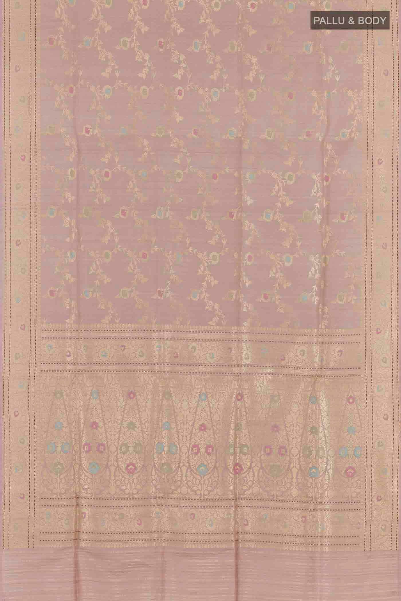 Lavender Banarasi Silk Saree - Image 5