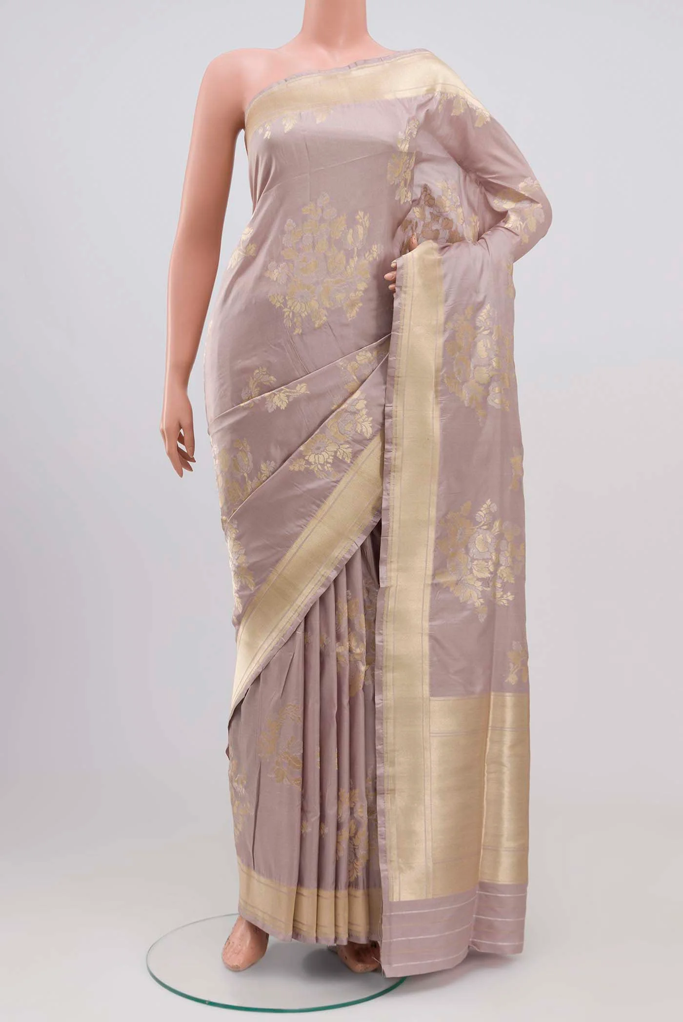 Lavender Banarasi Silk Saree