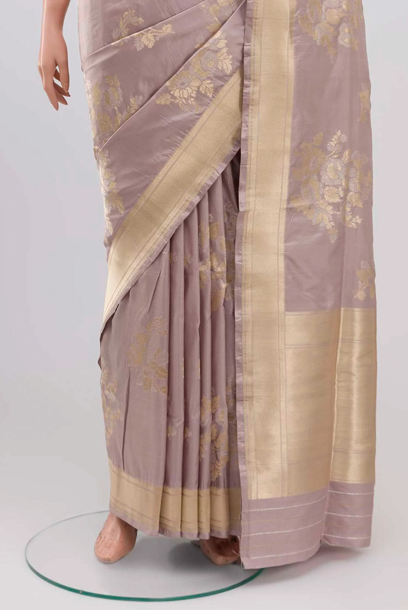 Lavender Banarasi Silk Saree - Image 3