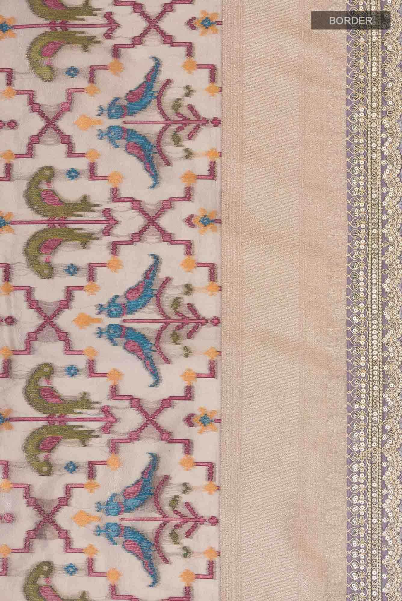 Lavender Blended Tissue Silk Saree - Image 4