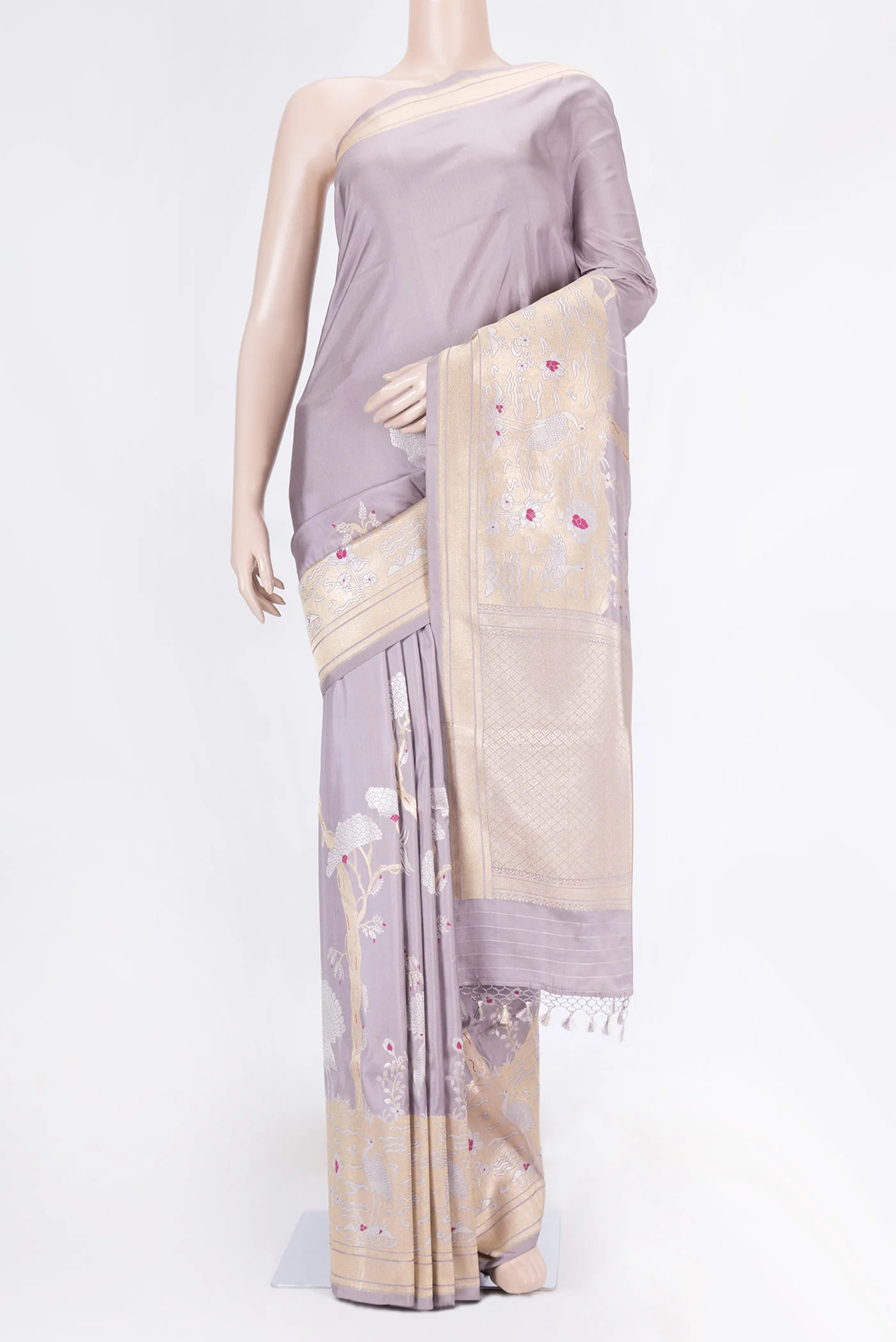 Lavender Dual Tone Banarasi Saree