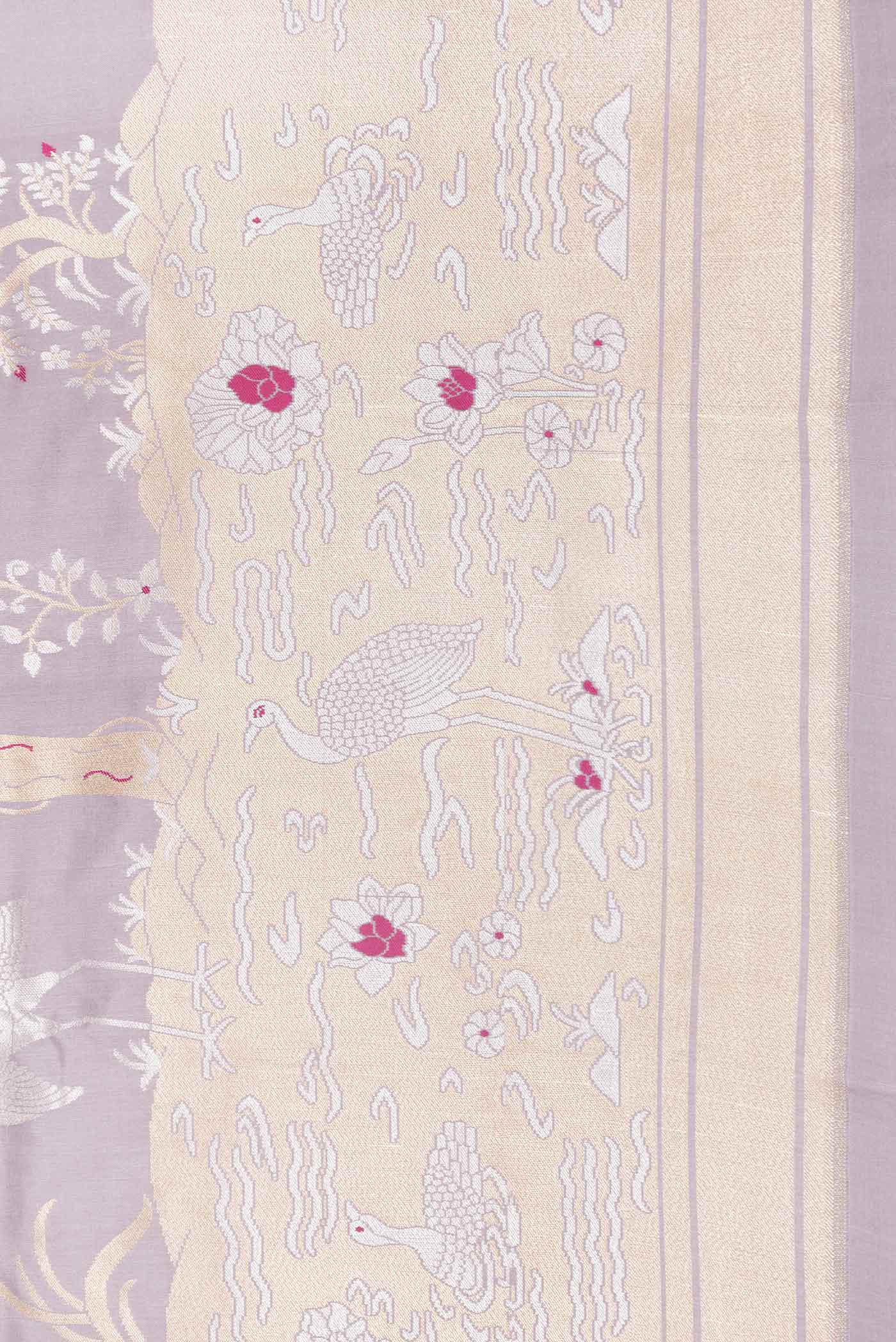 Lavender Dual Tone Banarasi Saree - Image 3