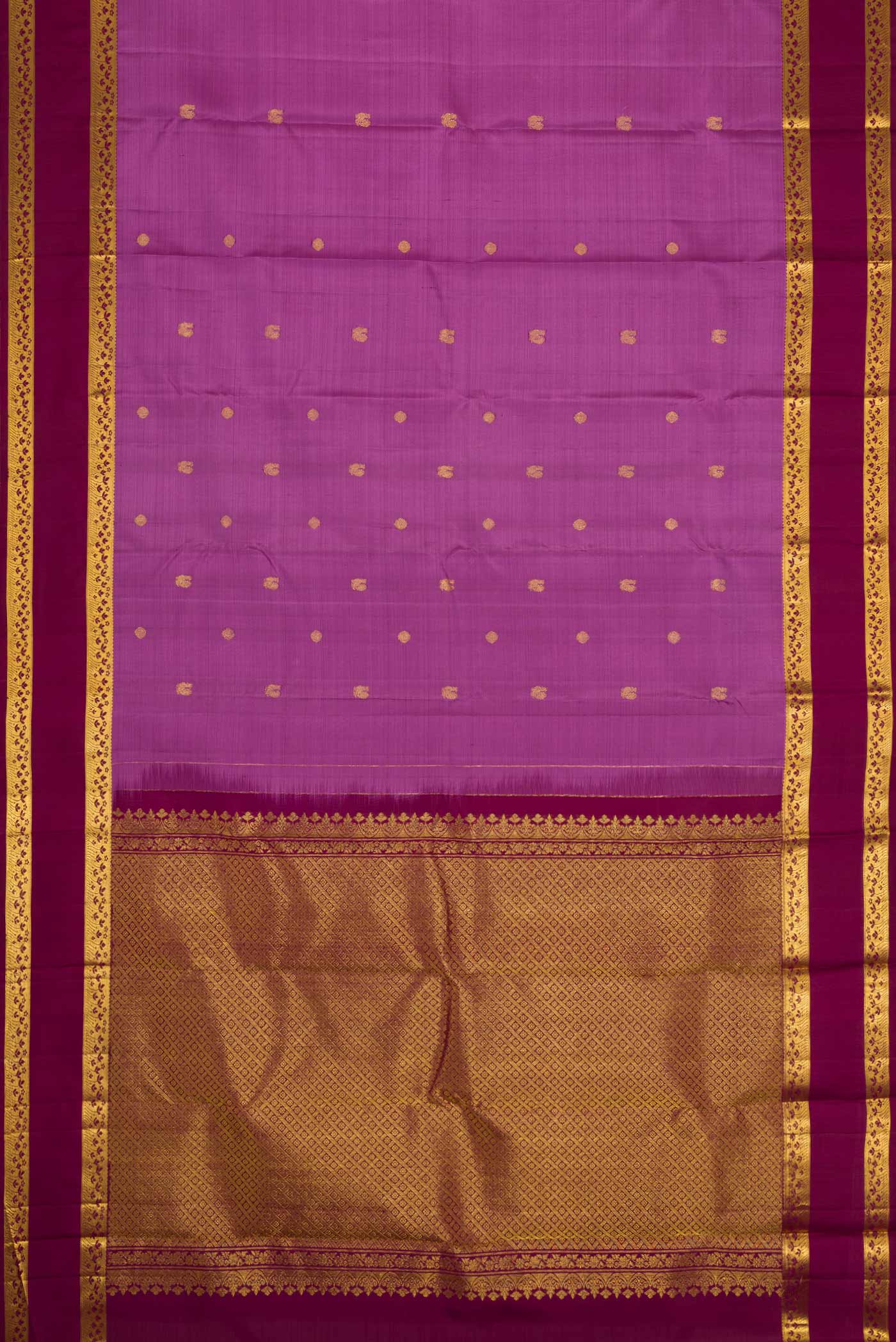 Lavender Dual Tone Kanchipuram Silk Saree - Image 6