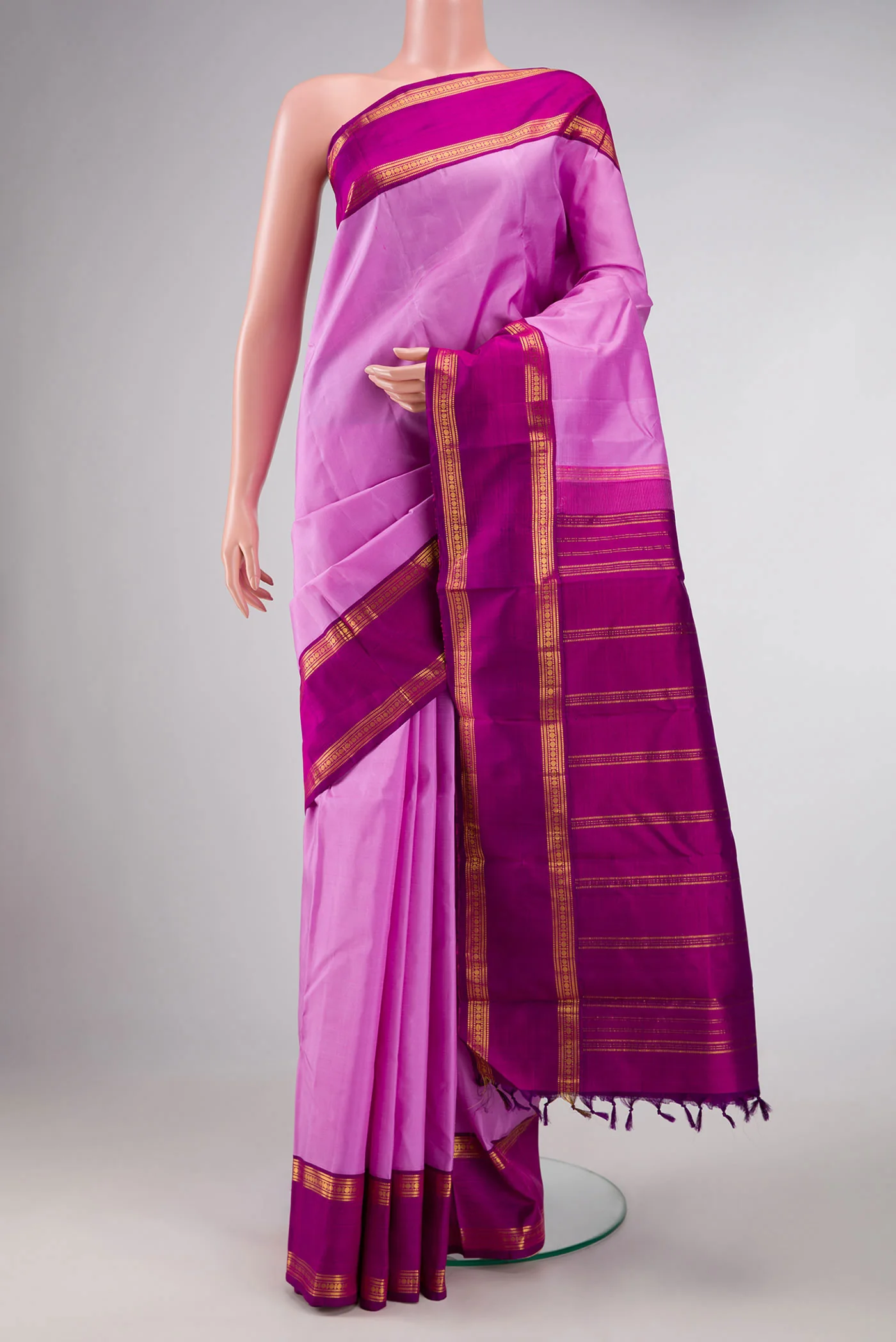 Lavender Dual Tone Kanjivaram Silk Saree