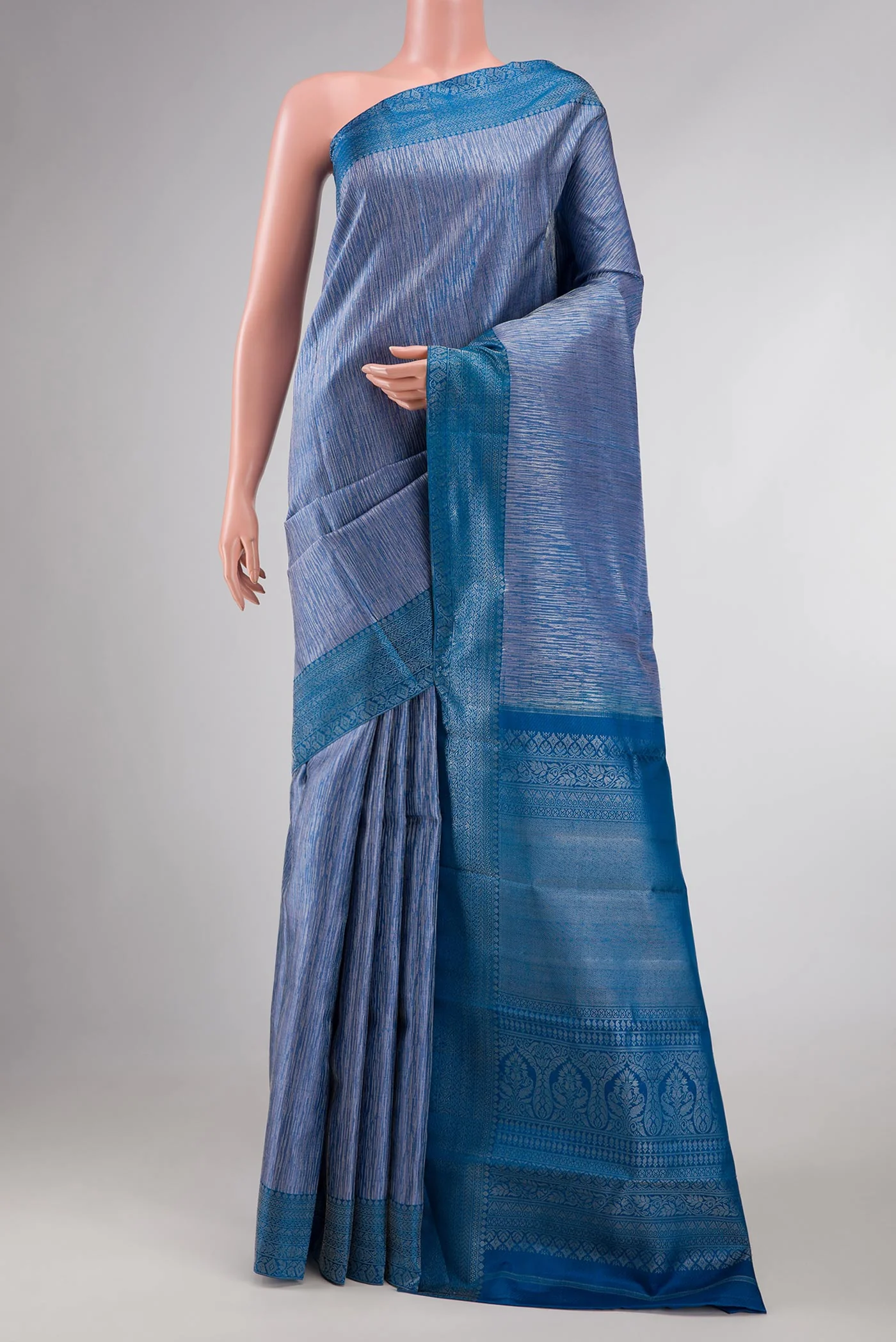 Sky Blue Kanjivaram Silk Saree