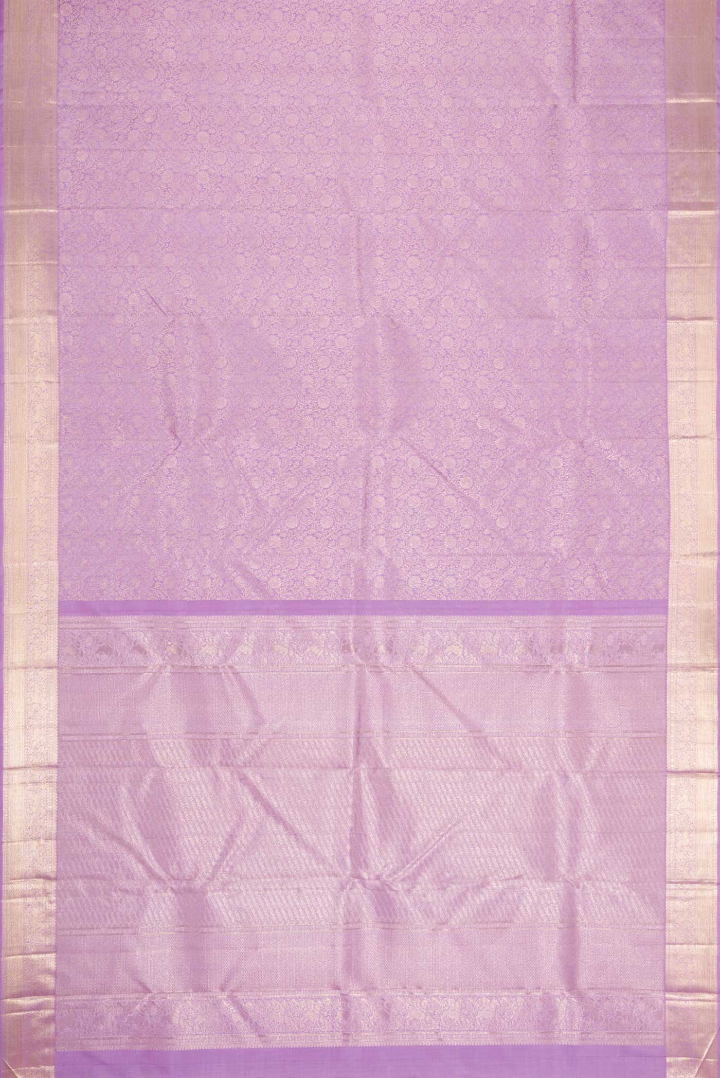 Lavender Dual Tone Kanchipuram Silk Saree - Image 6
