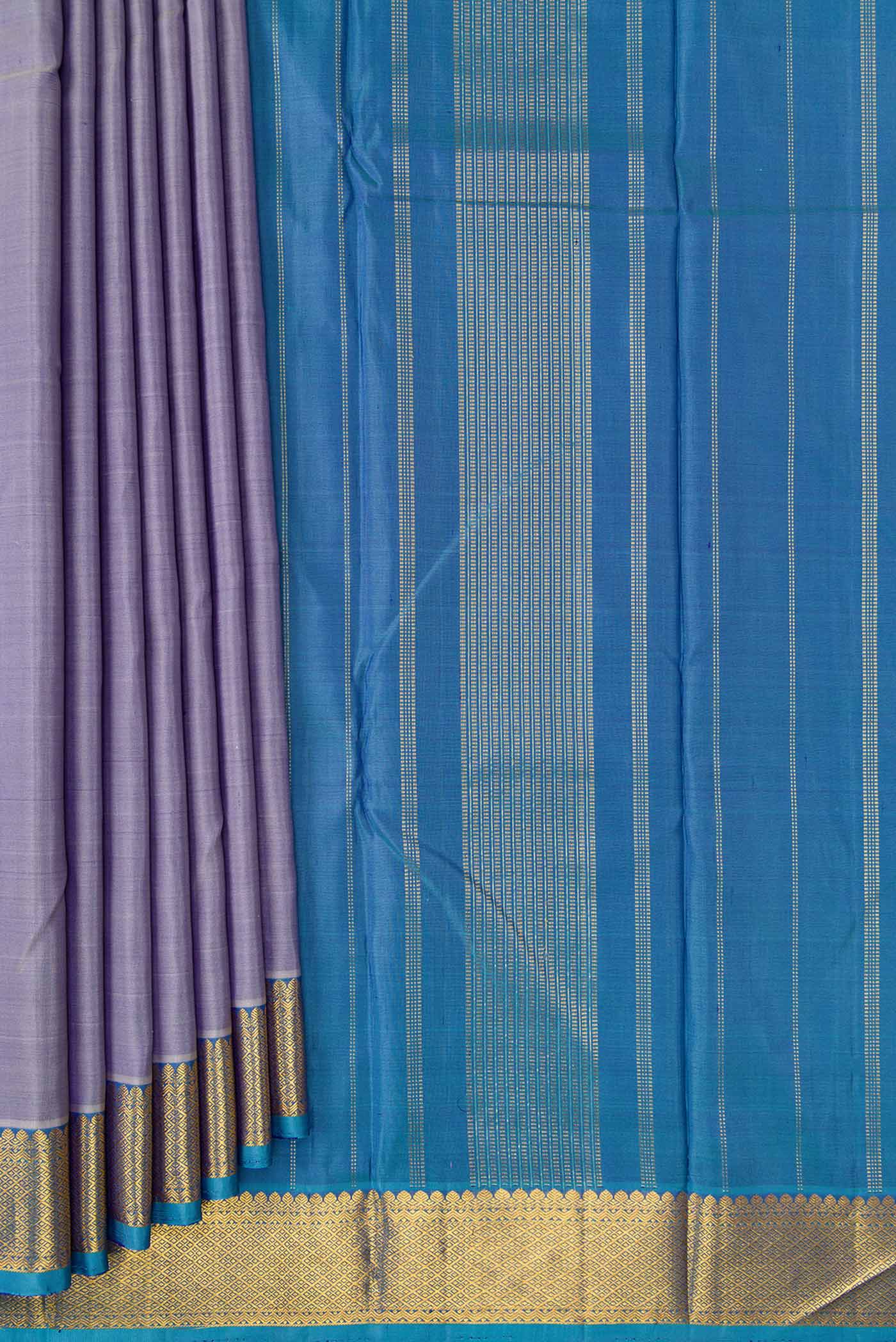 Blue Kanchipuram Silk Saree - Image 4