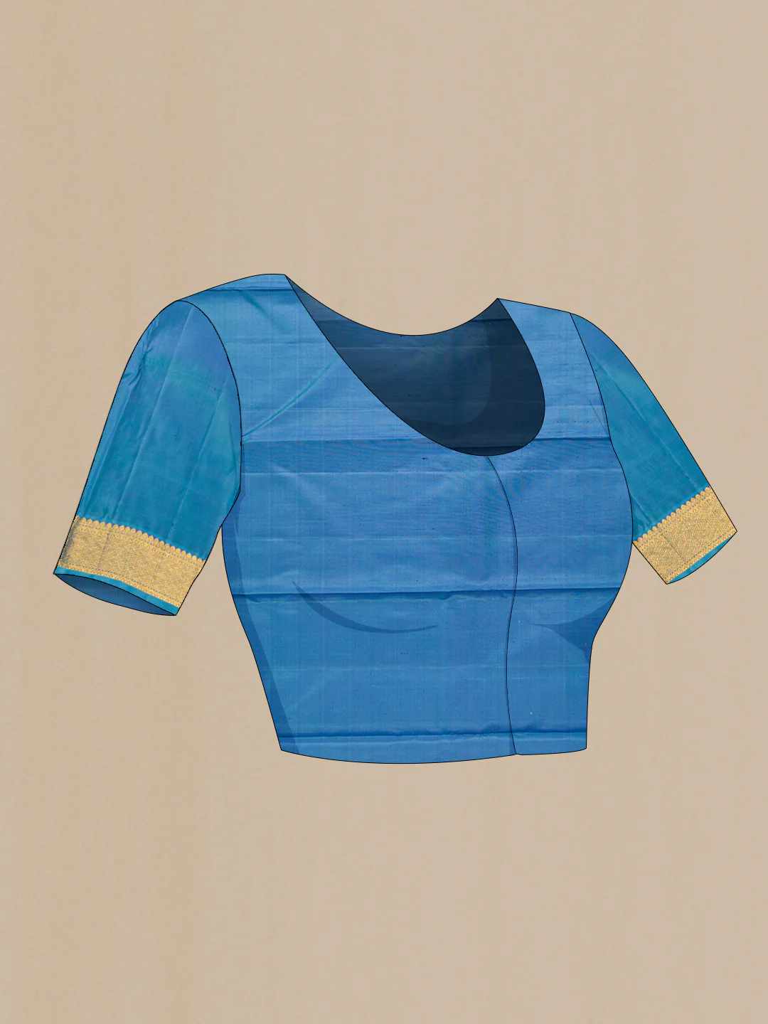 Blue Kanchipuram Silk Saree - Image 5
