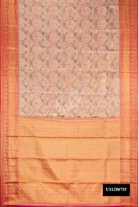 Lavender Dual Tone Kanchipuram Tissue Silk Saree