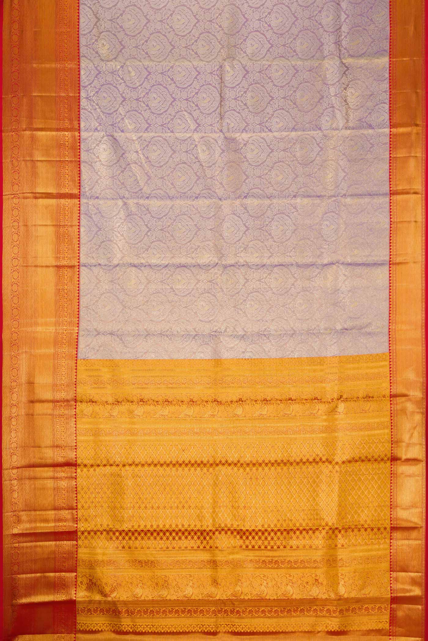 Lavender Dual Tone Kanchipuram Tissue Silk Saree - Image 6