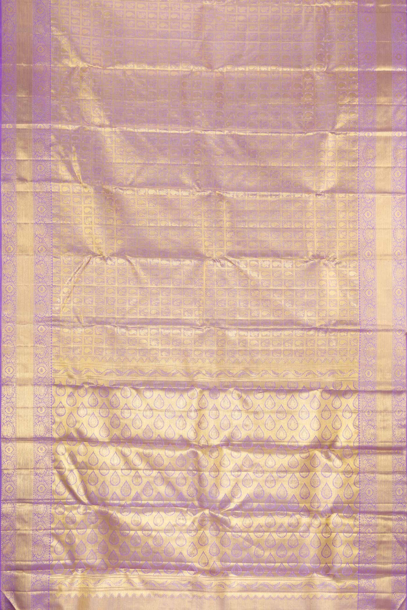Lavender Dual Tone Kanjivaram Tissue Silk Saree - Image 6