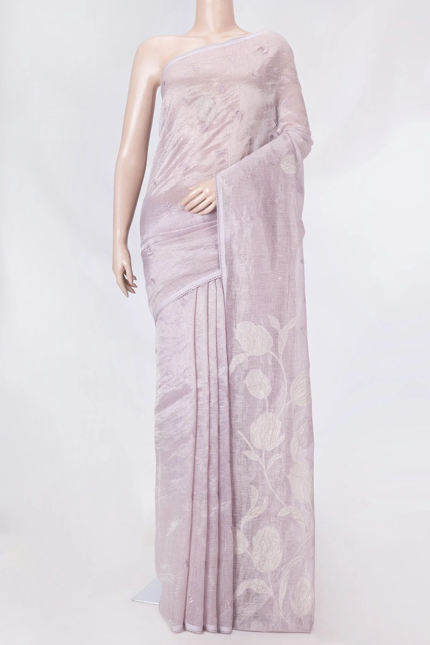 Lavender Dual Tone Organza Silk Saree