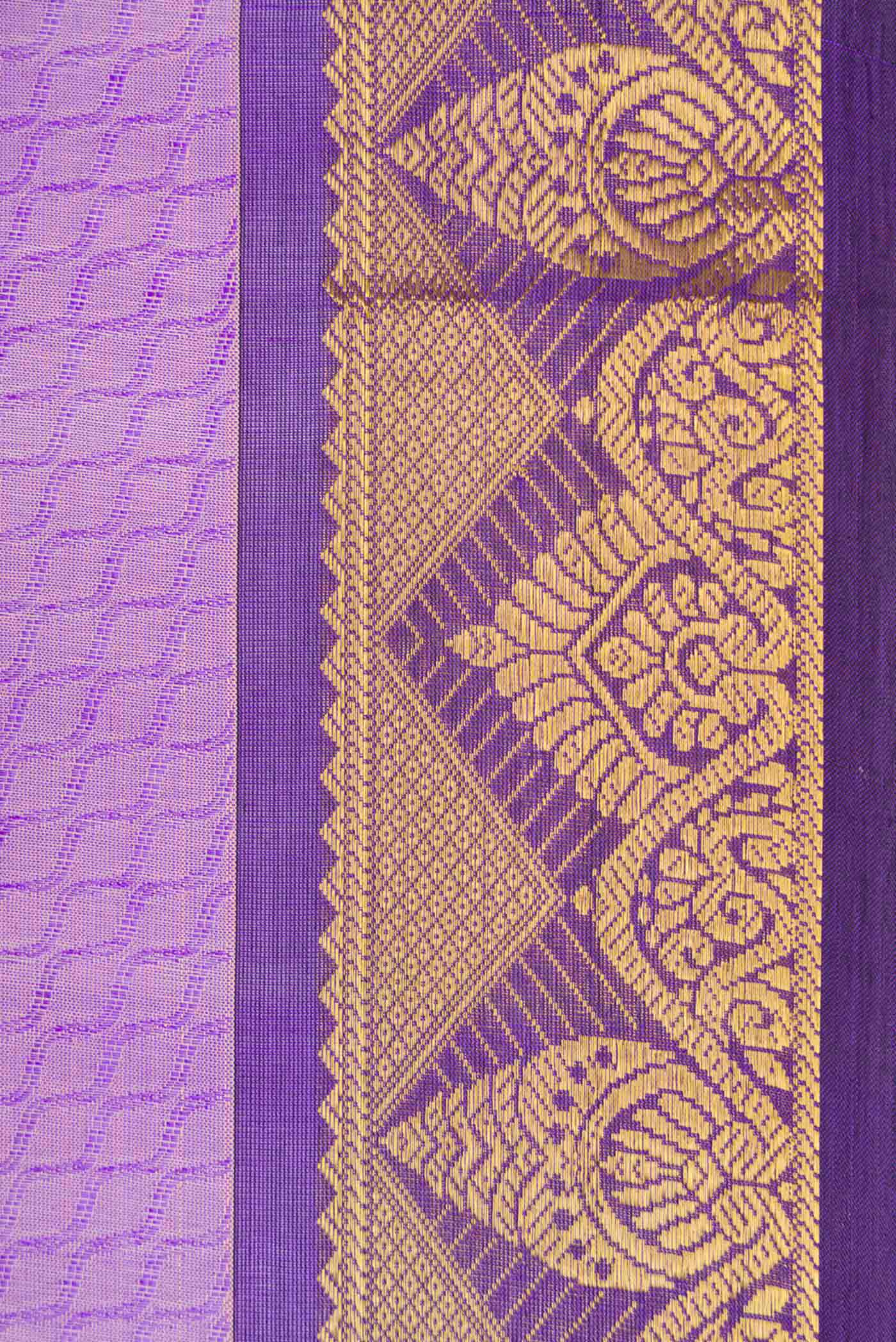 Lavender Dual Tone Silk Cotton Saree - Image 3