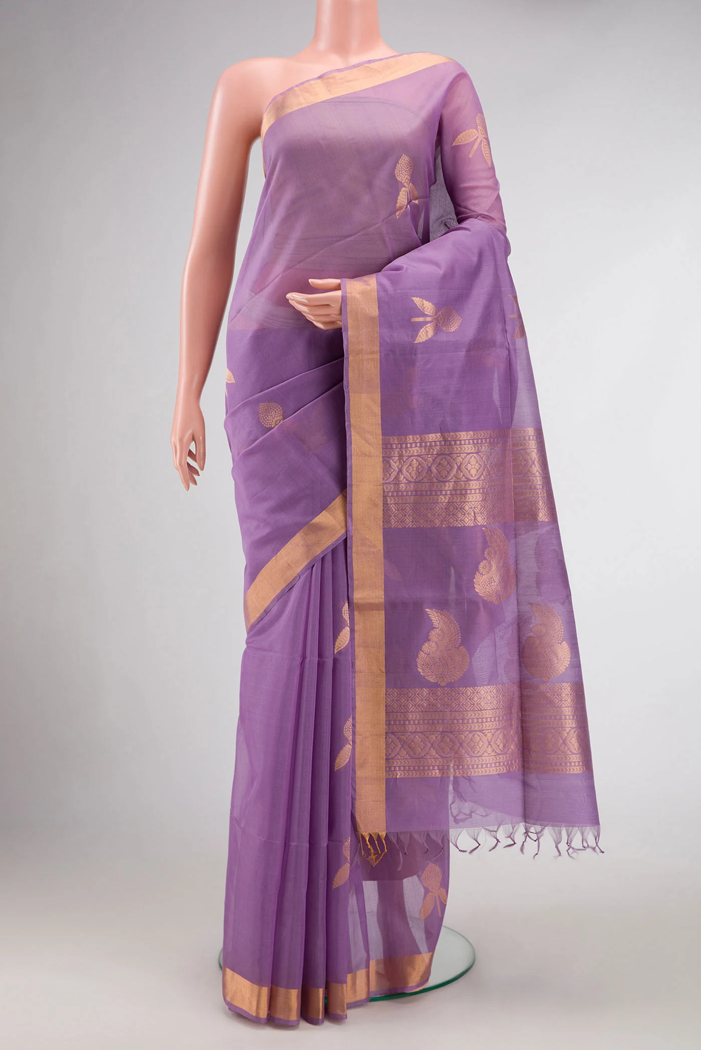 Lavender Silk Cotton Saree