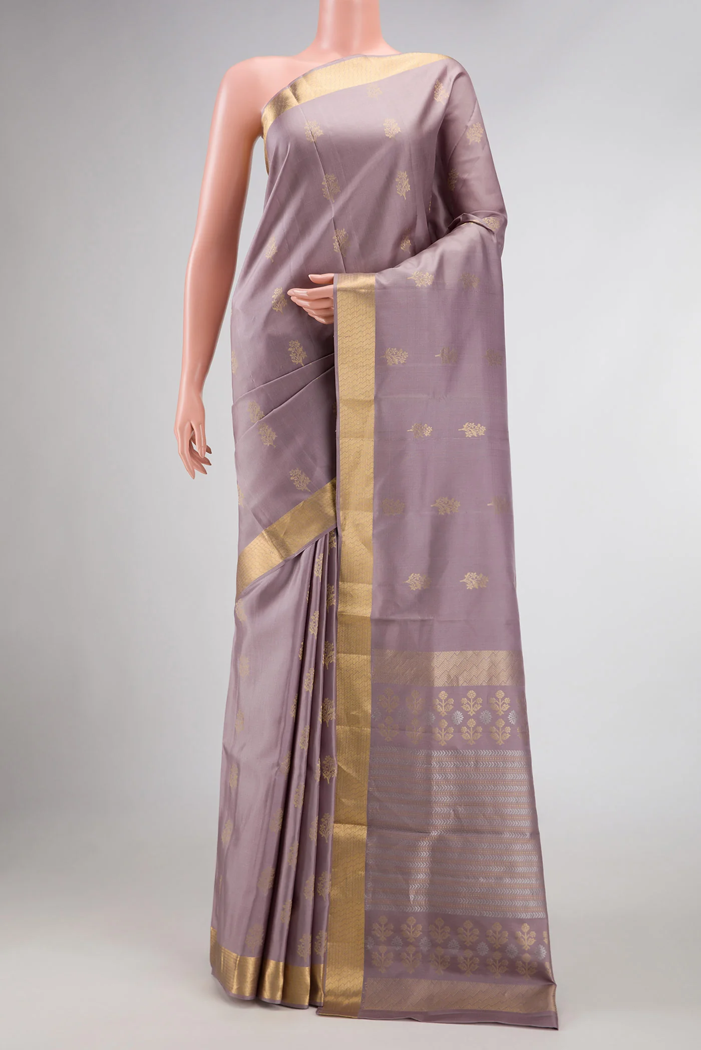 Lavender Dual Tone Soft Silk Saree