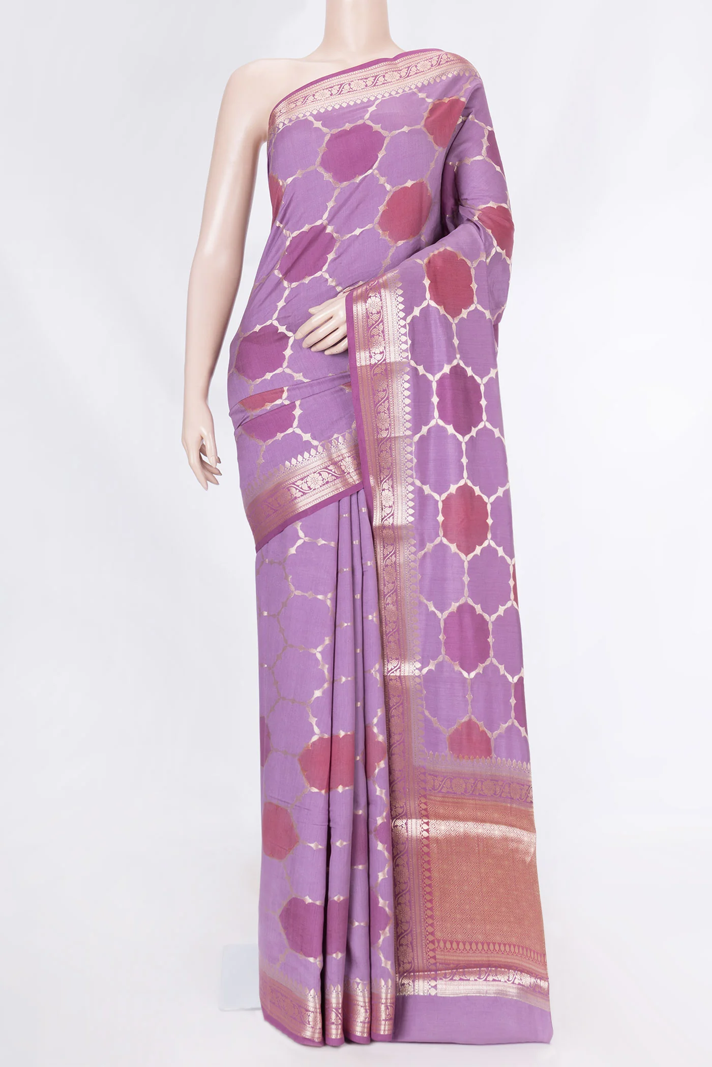 Lavender Dual Tone Tussar Silk Saree