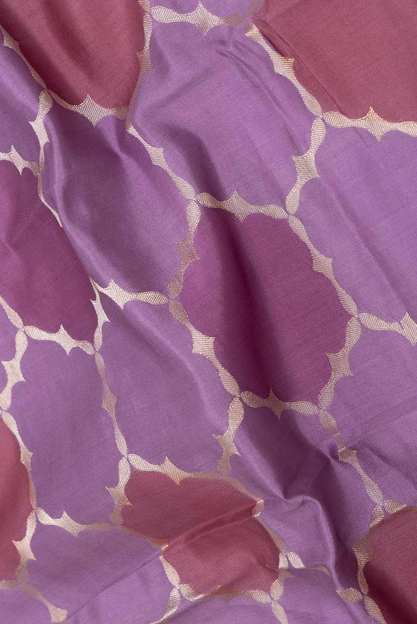 Lavender Dual Tone Tussar Silk Saree - Image 2