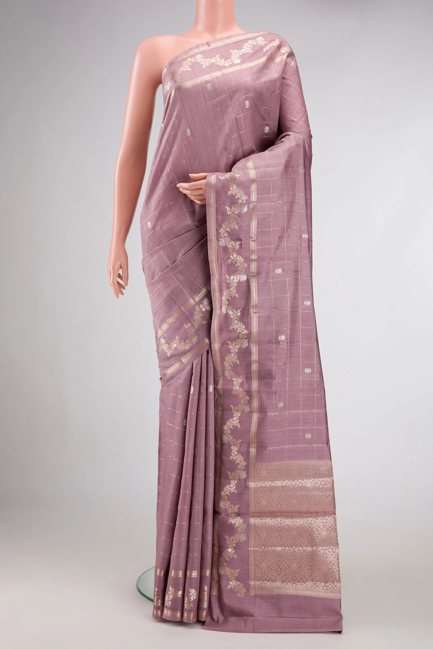 Lavender Banarasi Raw Silk Saree