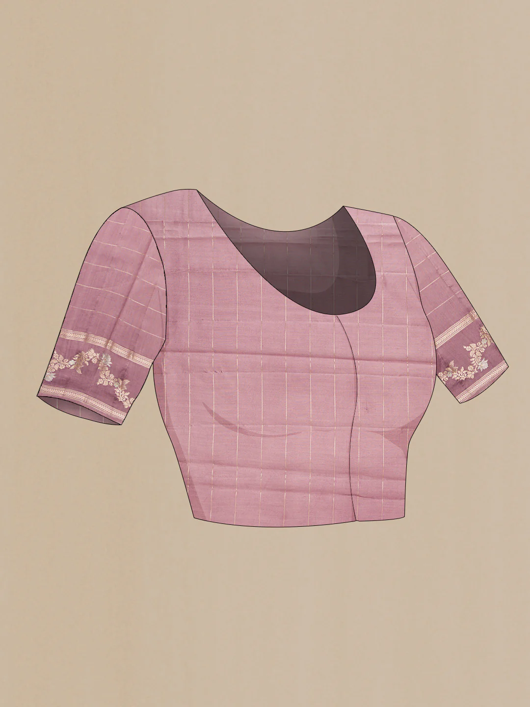 Lavender Banarasi Raw Silk Saree - Image 4