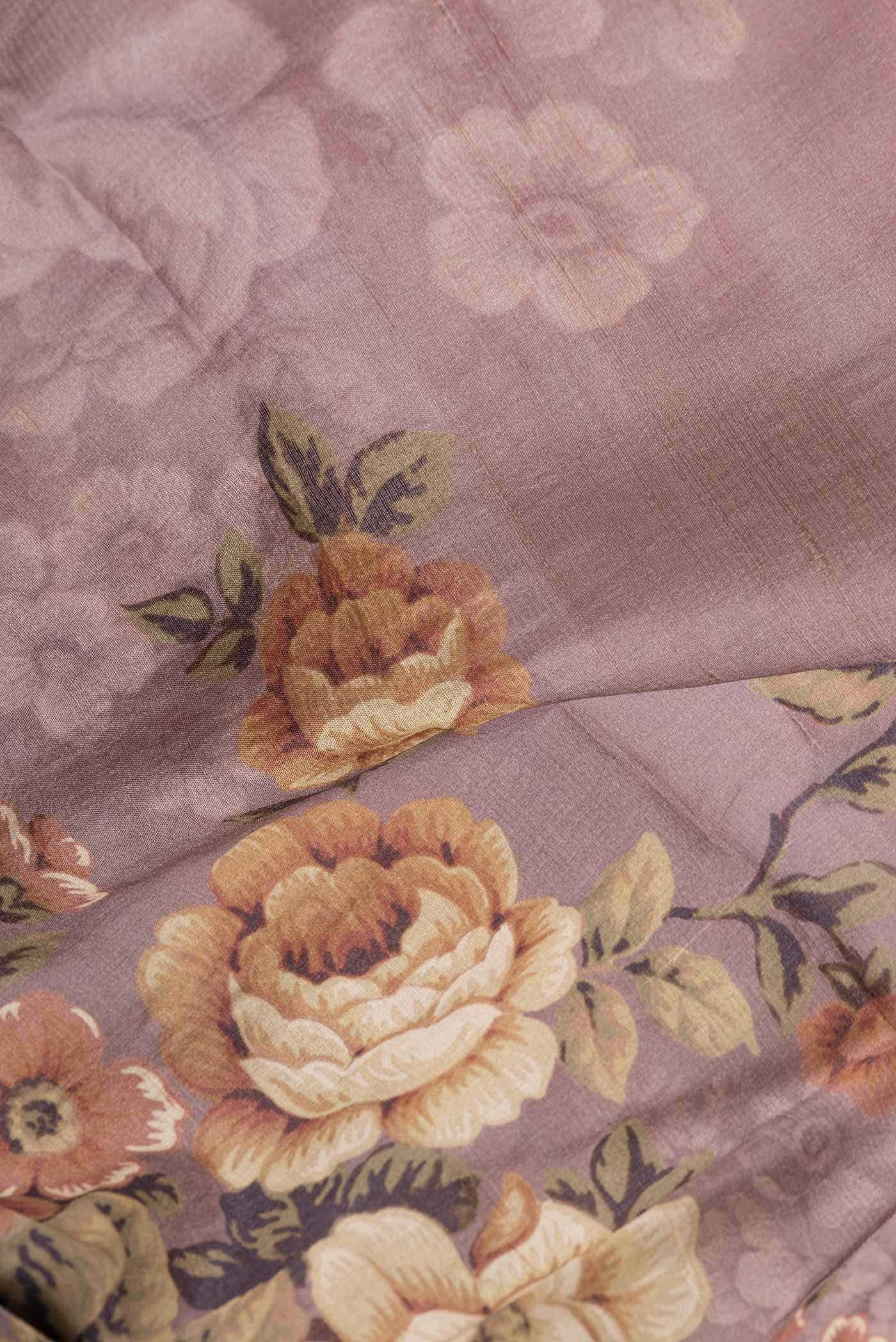 Lavender Dual Tone Tussar Silk Saree - Image 2