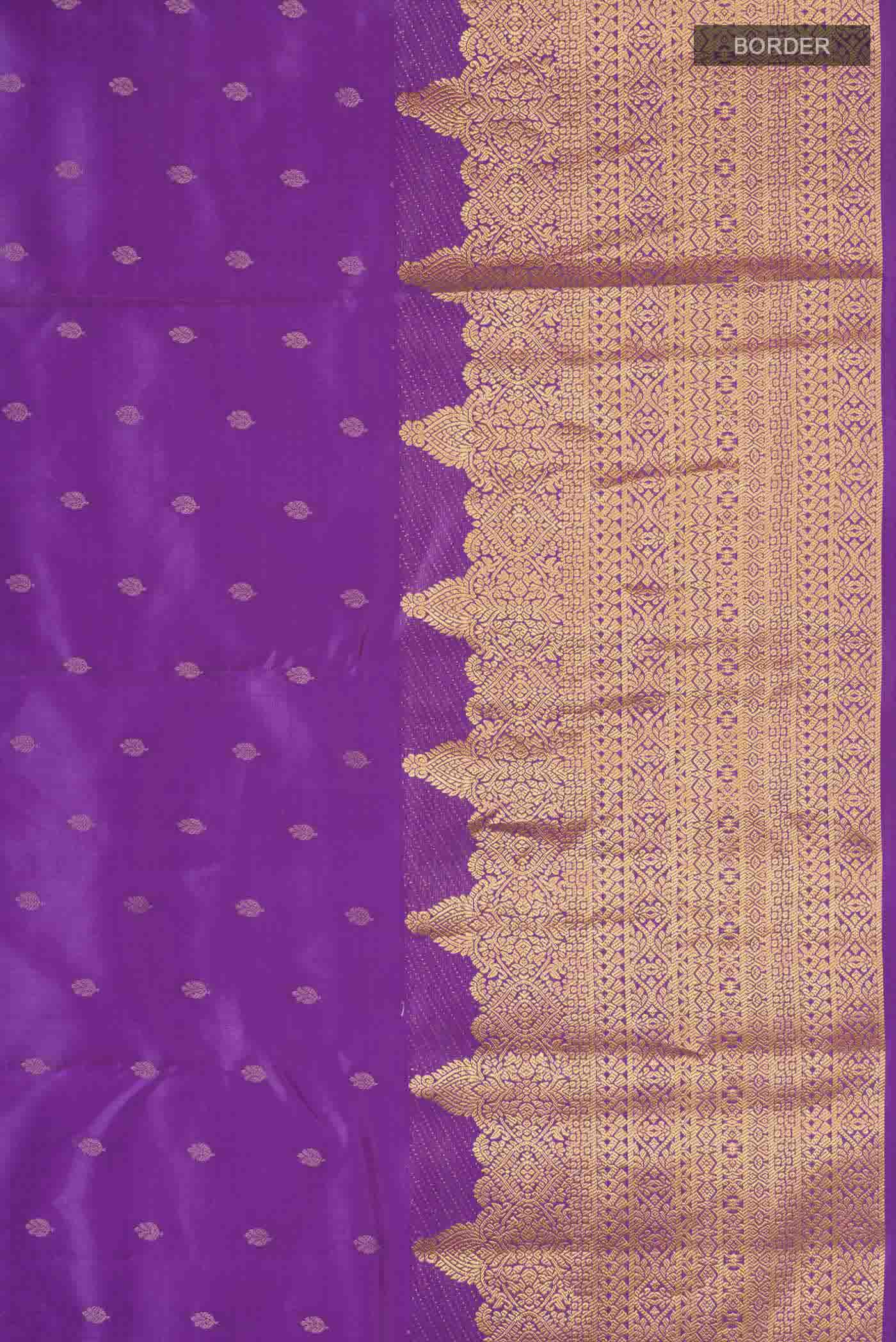 Lavender Kanchipuram Silk Saree - Image 3