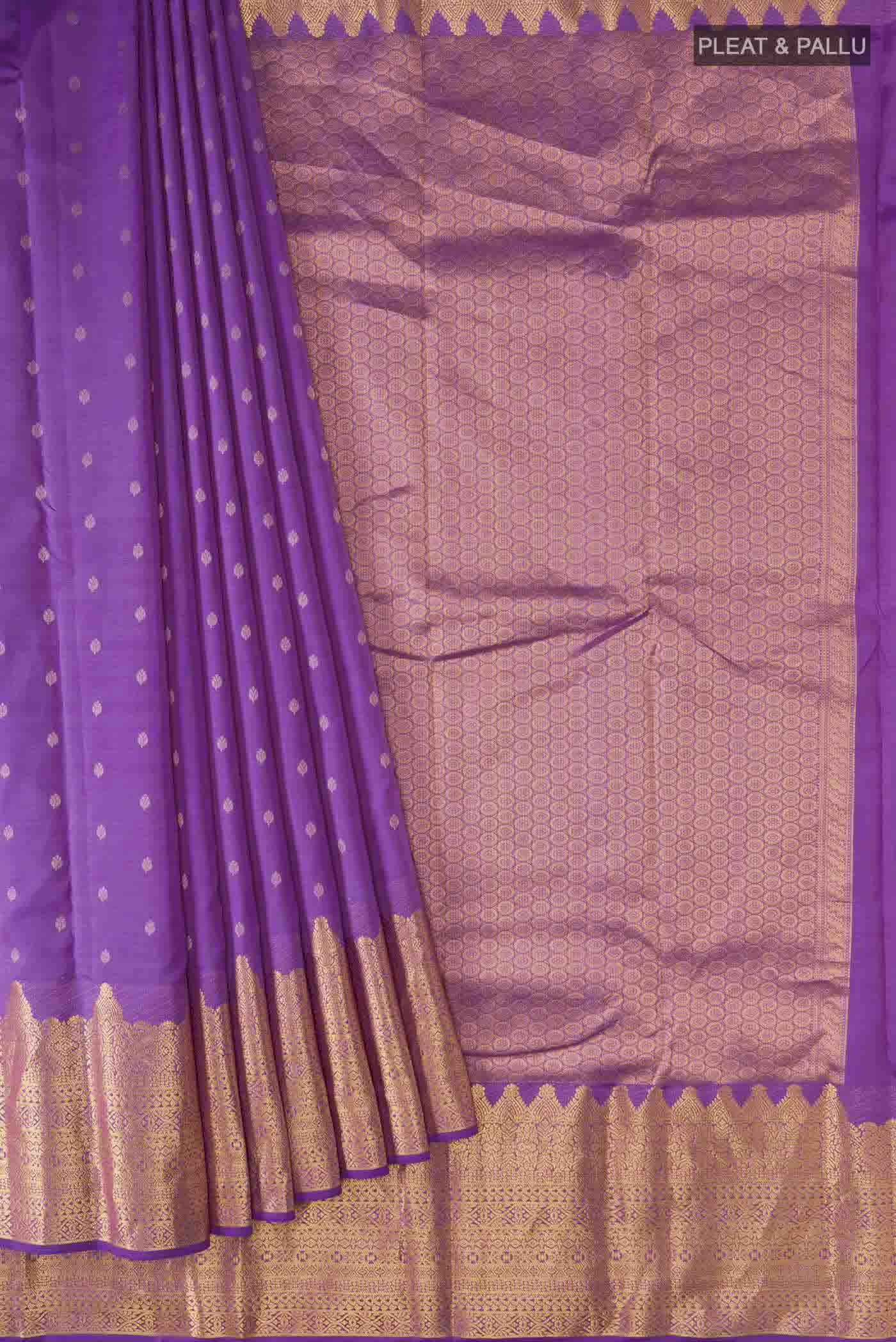 Lavender Kanchipuram Silk Saree - Image 4