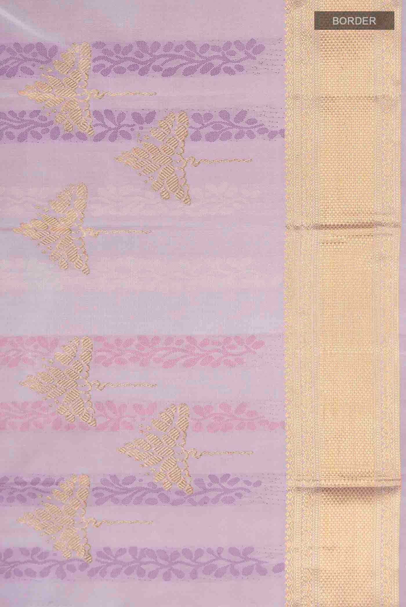 Lavender Kanchipuram Silk Saree - Image 3