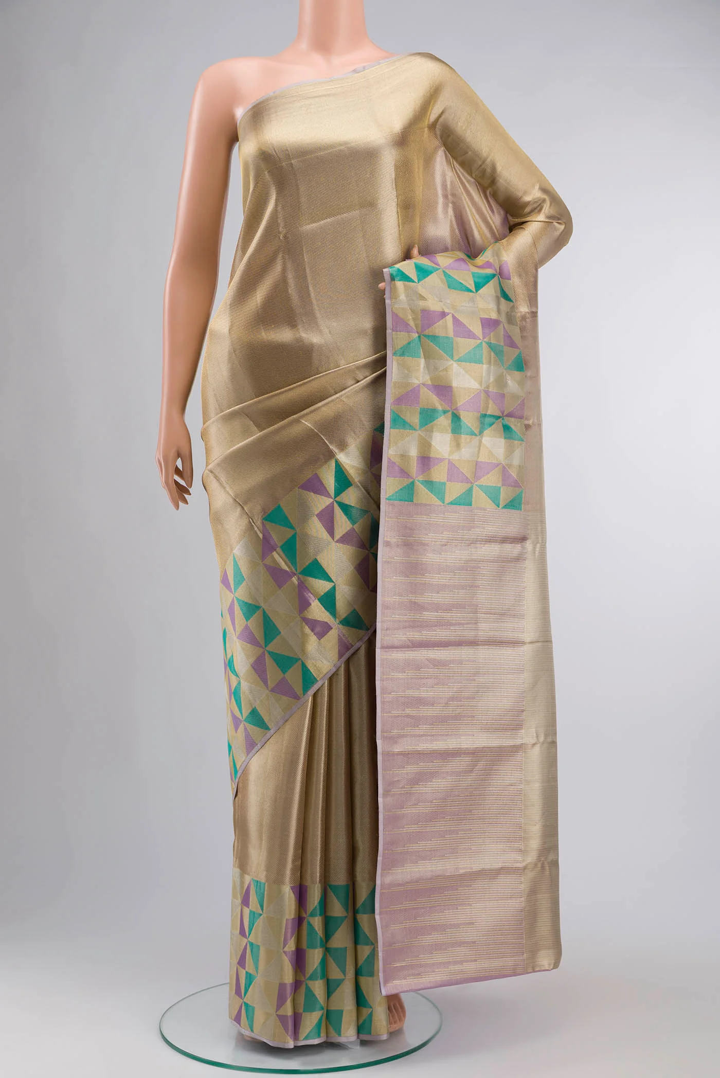 Lavender Kanjivaram Tissue Silk Saree
