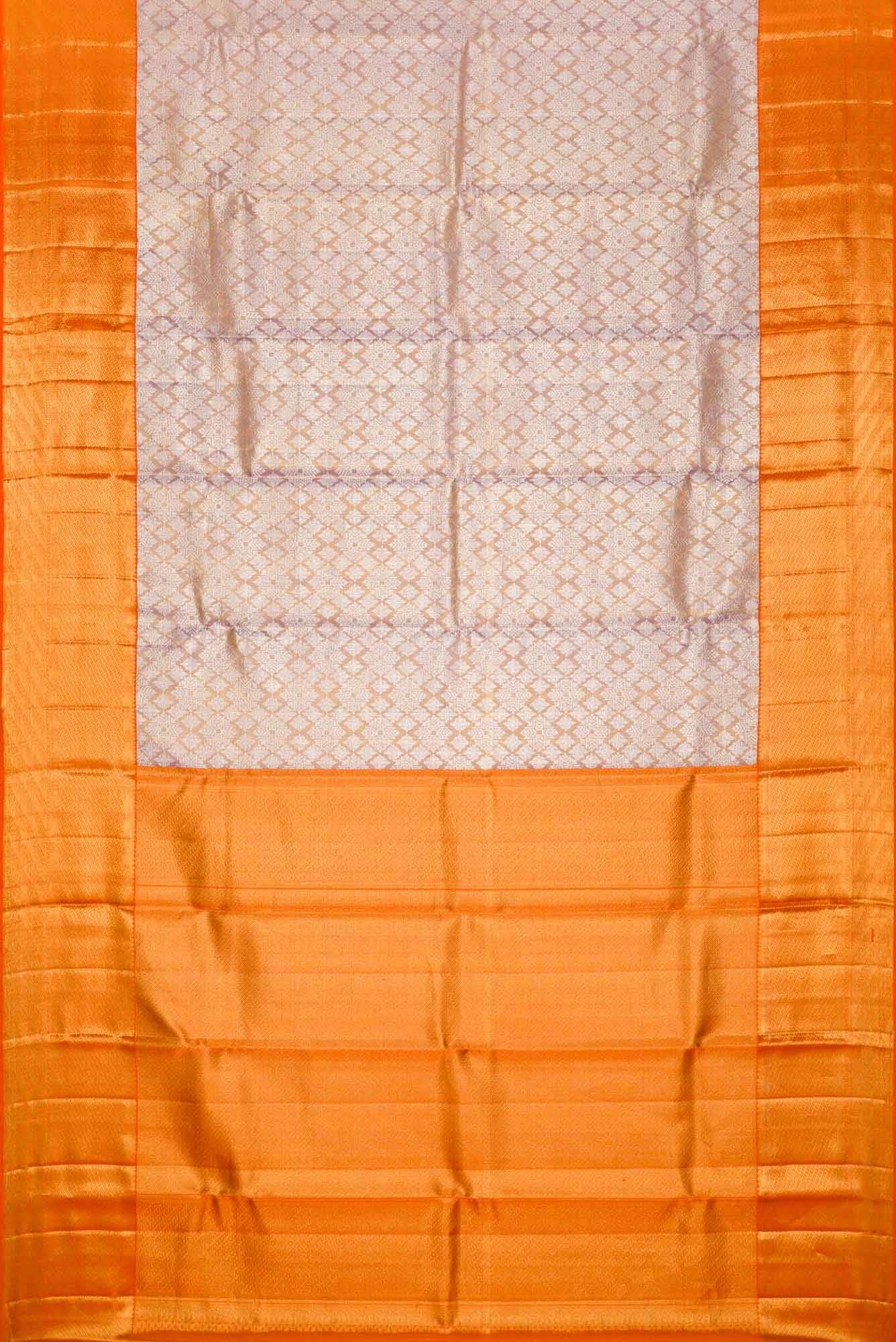 Lavender Dual Tone Kanjivaram Tissue Silk Saree - Image 4