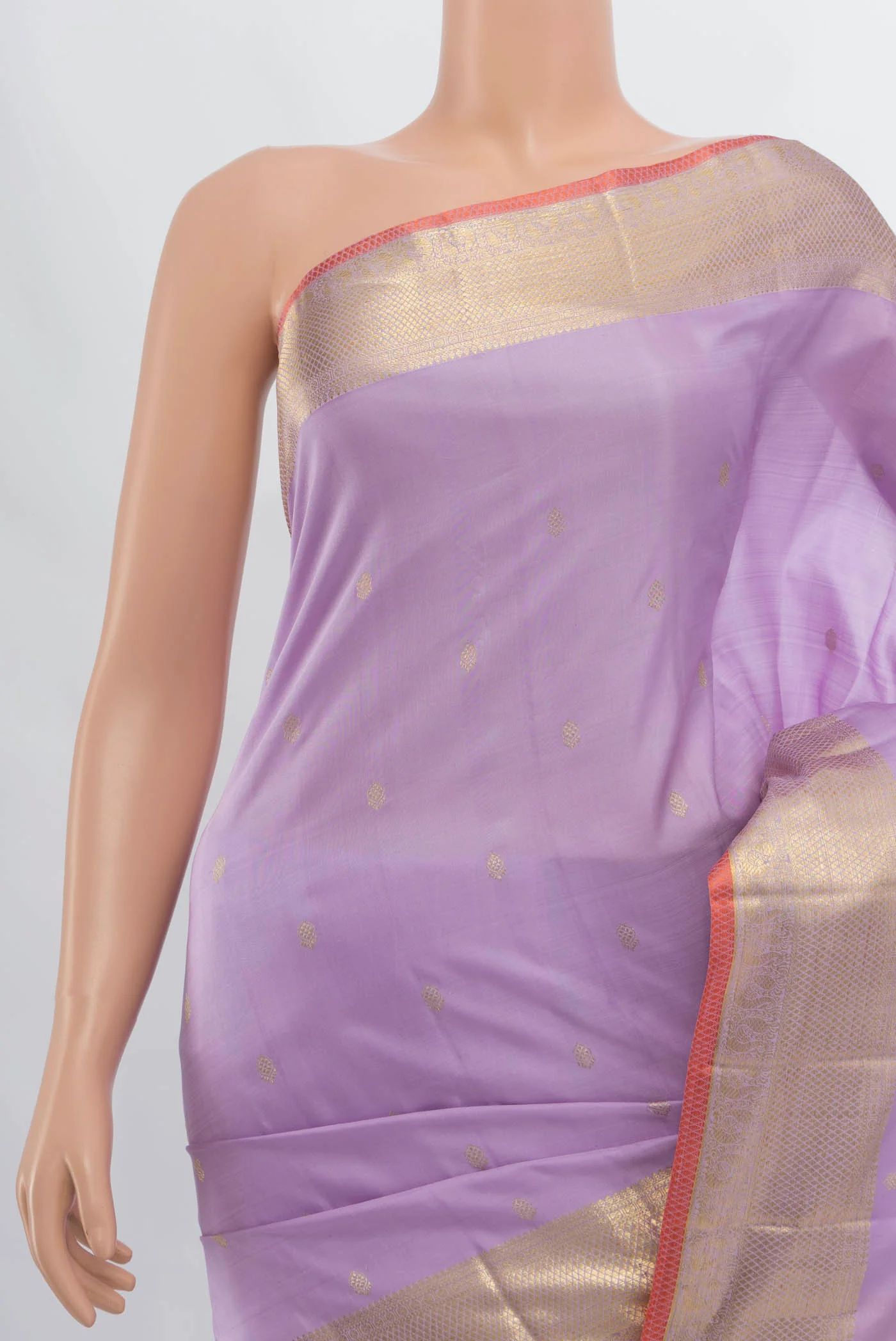 Lavender Kanjivaram Silk Saree - Image 2