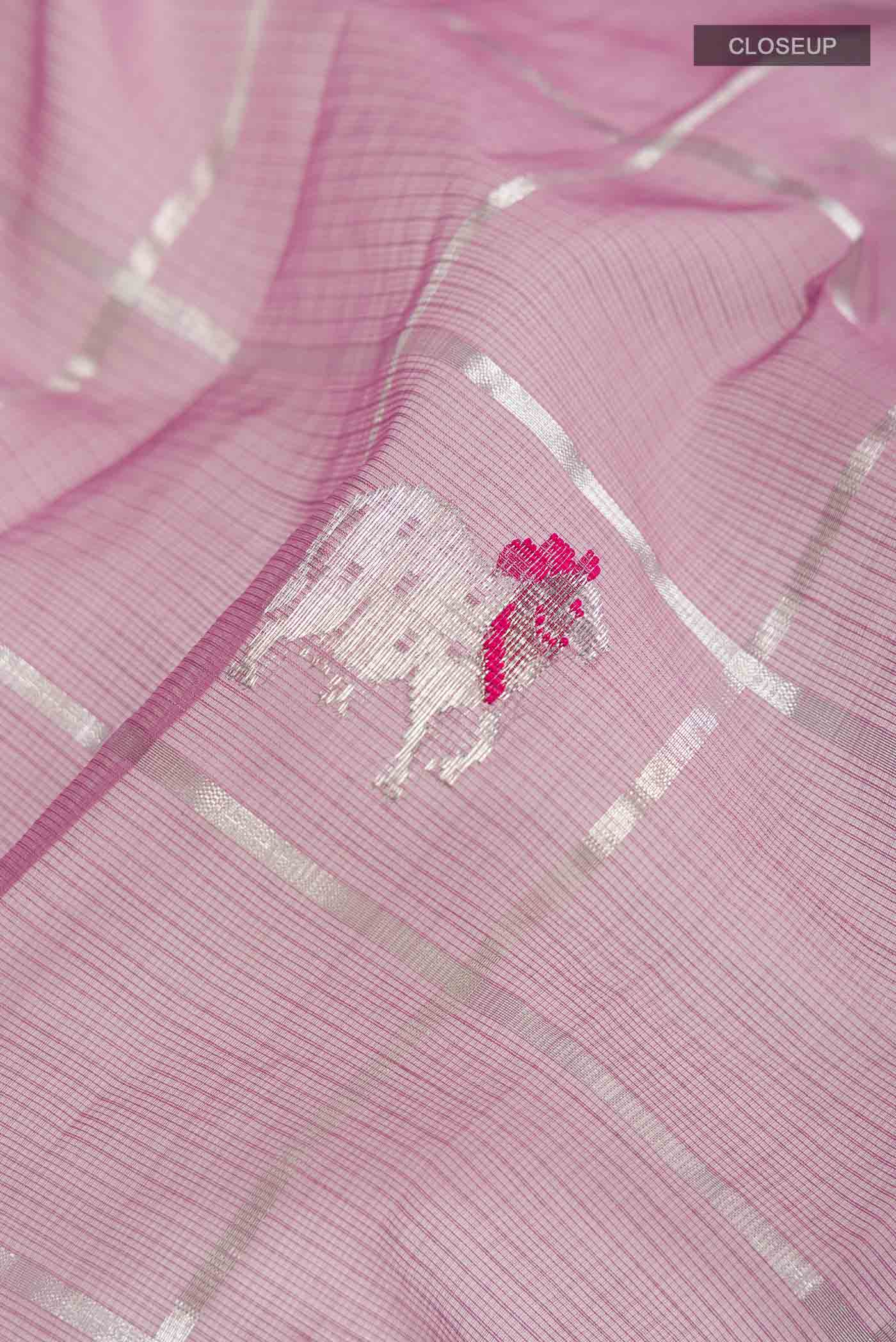 Lavender Kota Silk Saree - Image 2