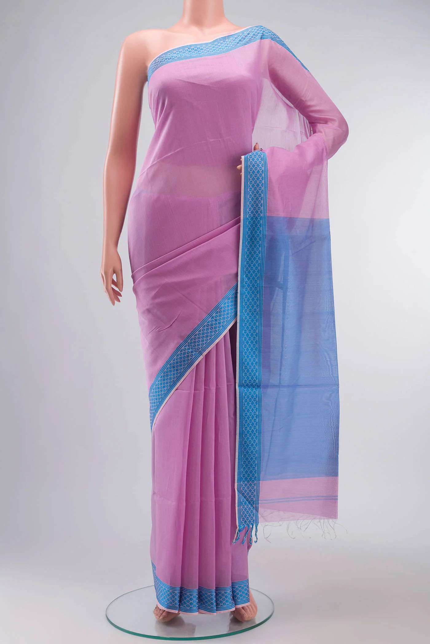 Lavender Maheshwari Silk Cotton Saree
