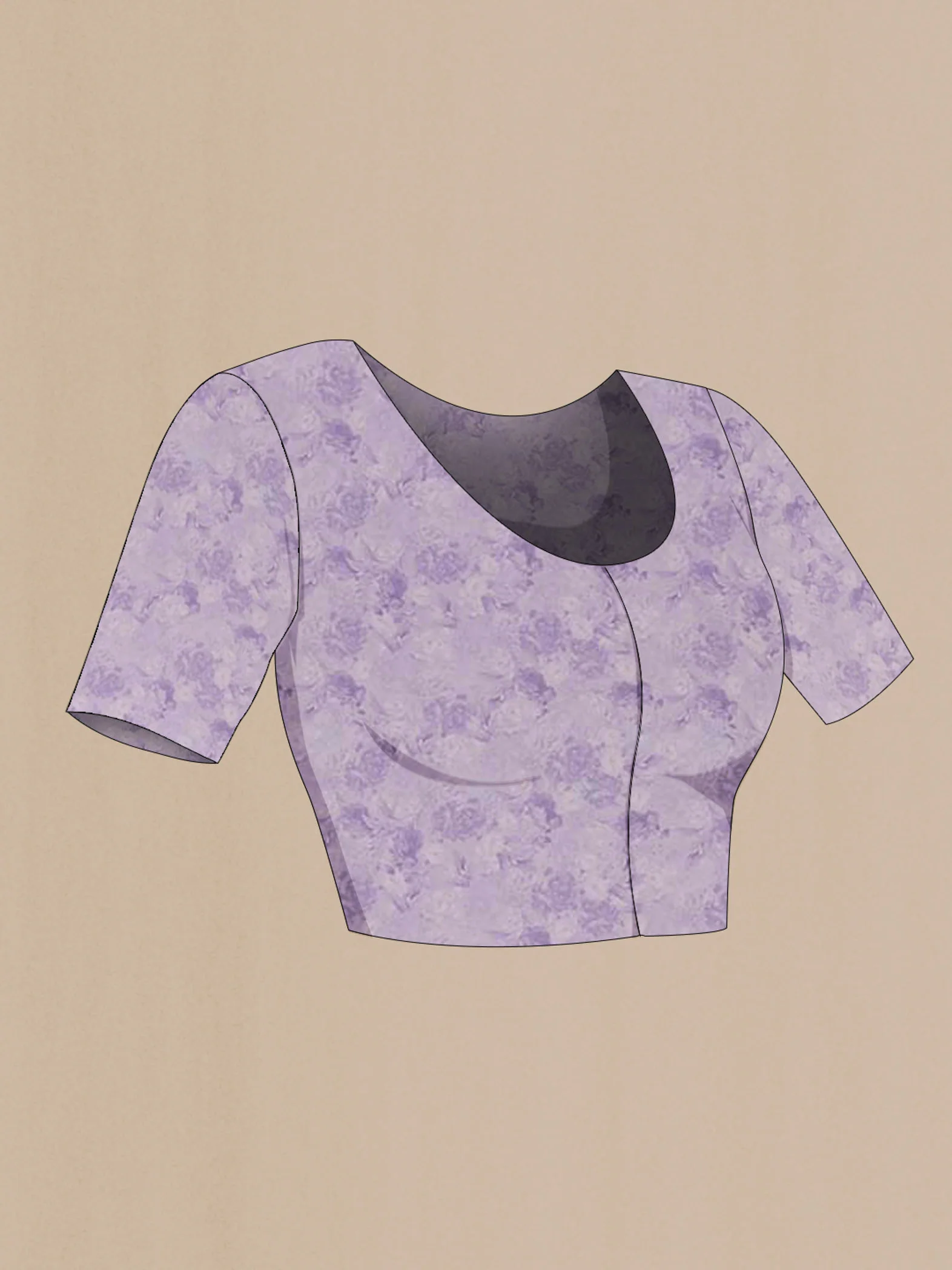 Lavender Mysore Chiffon Saree - Image 2