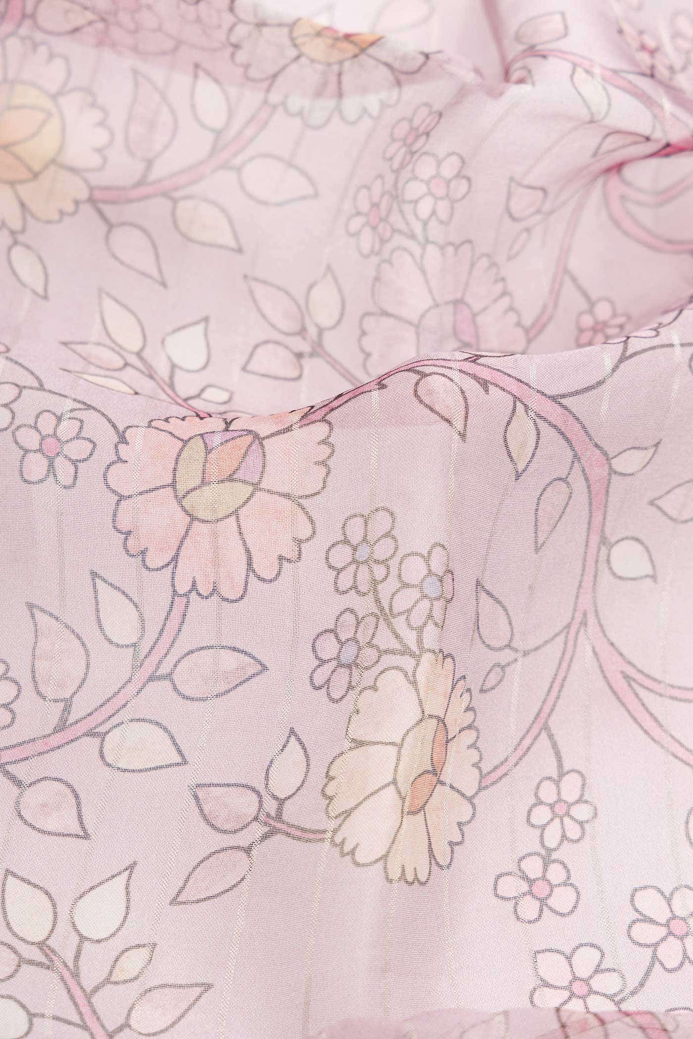 Lavender Organza Silk Saree - Image 2