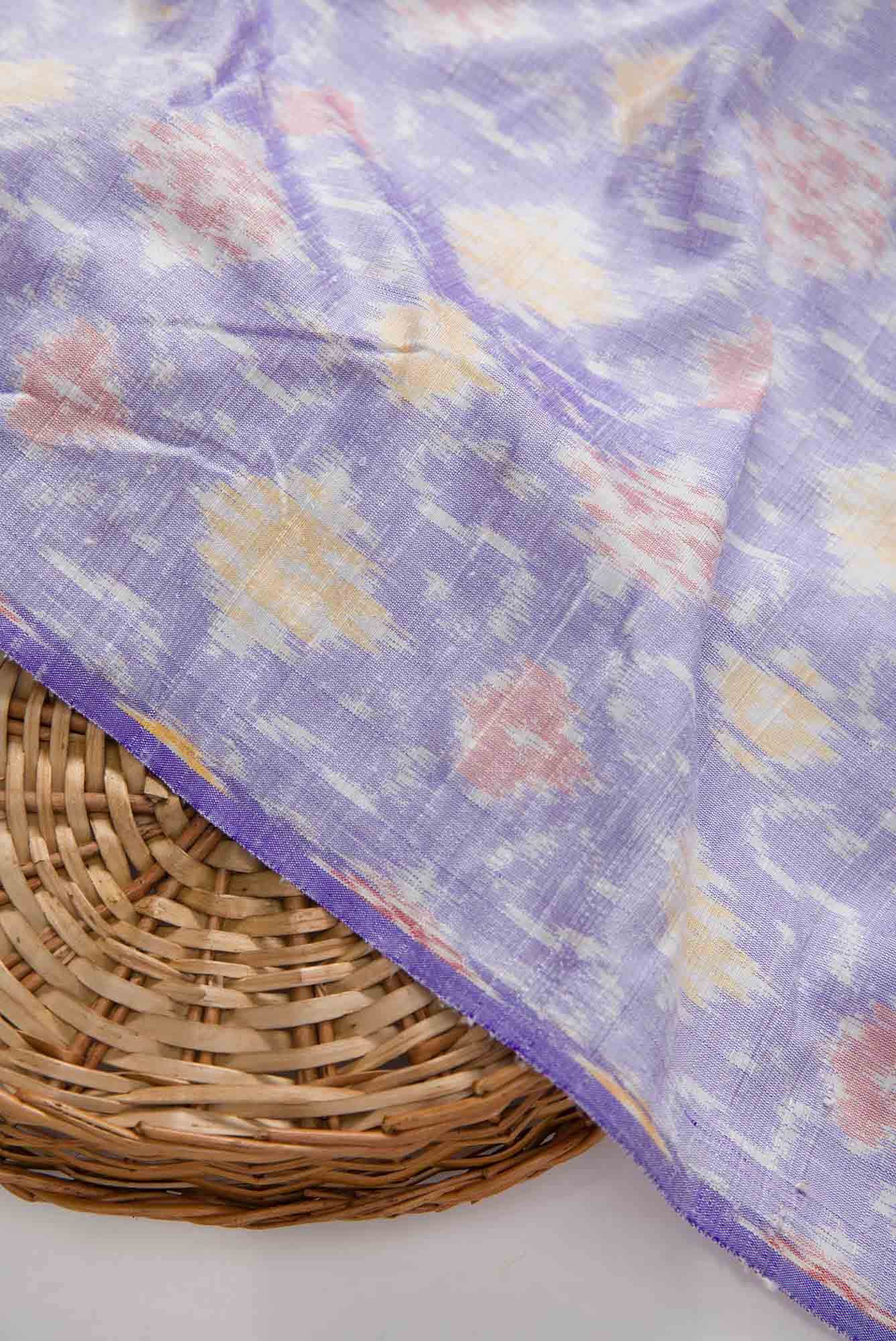 Lavender Raw Silk Dress Material - Image 3