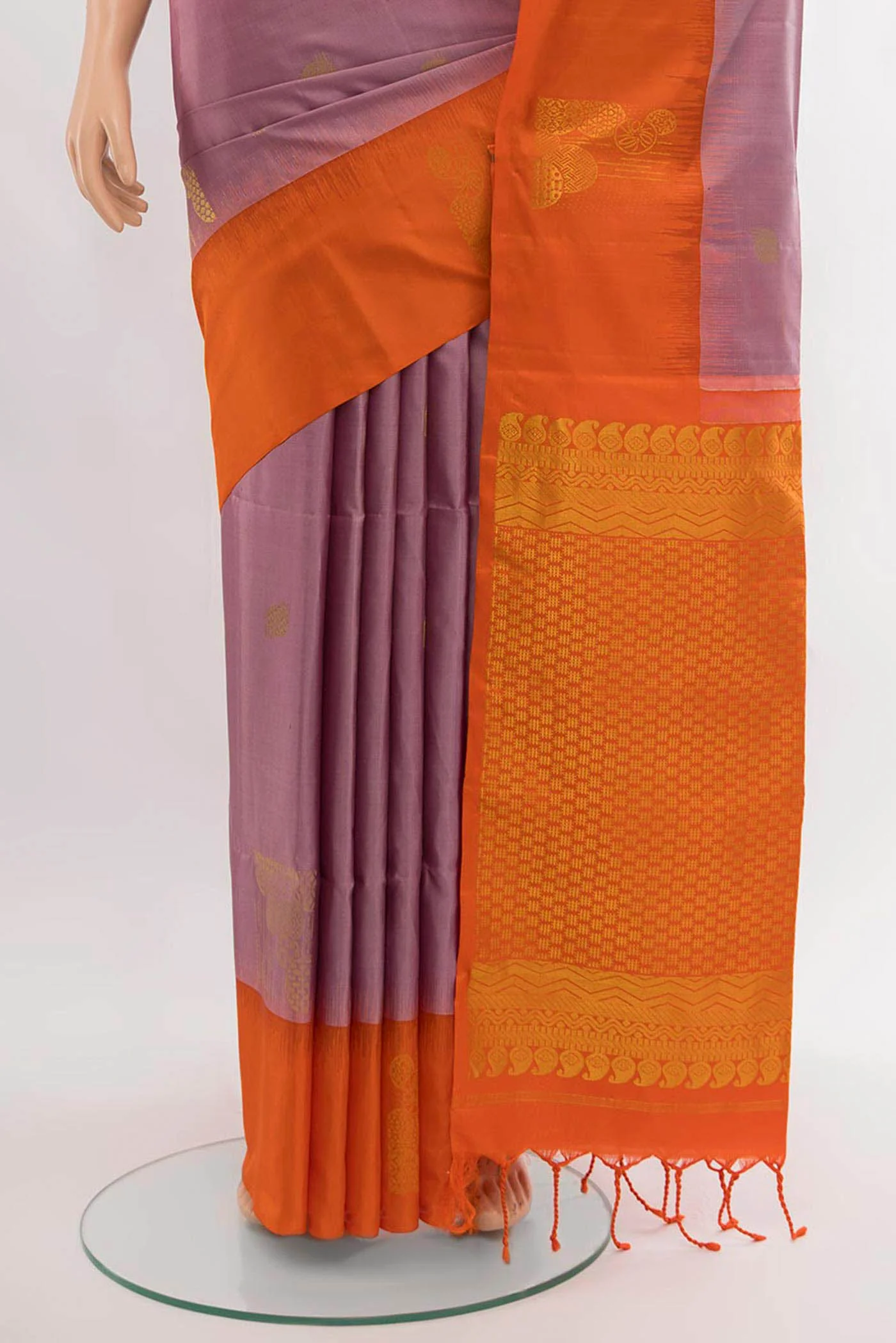 Mauve Soft Silk Saree - Image 3