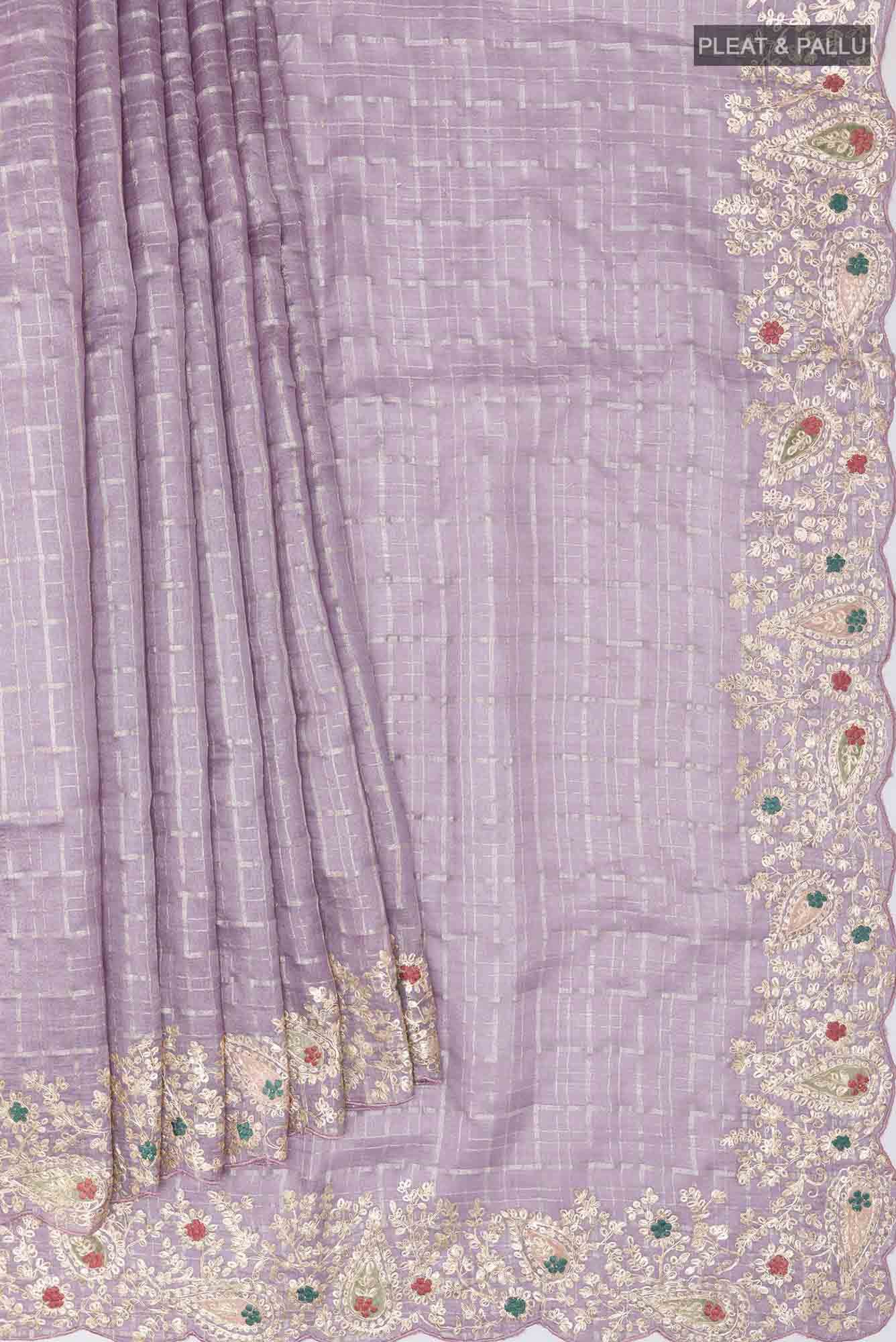 Lavender Tussar Saree - Image 2